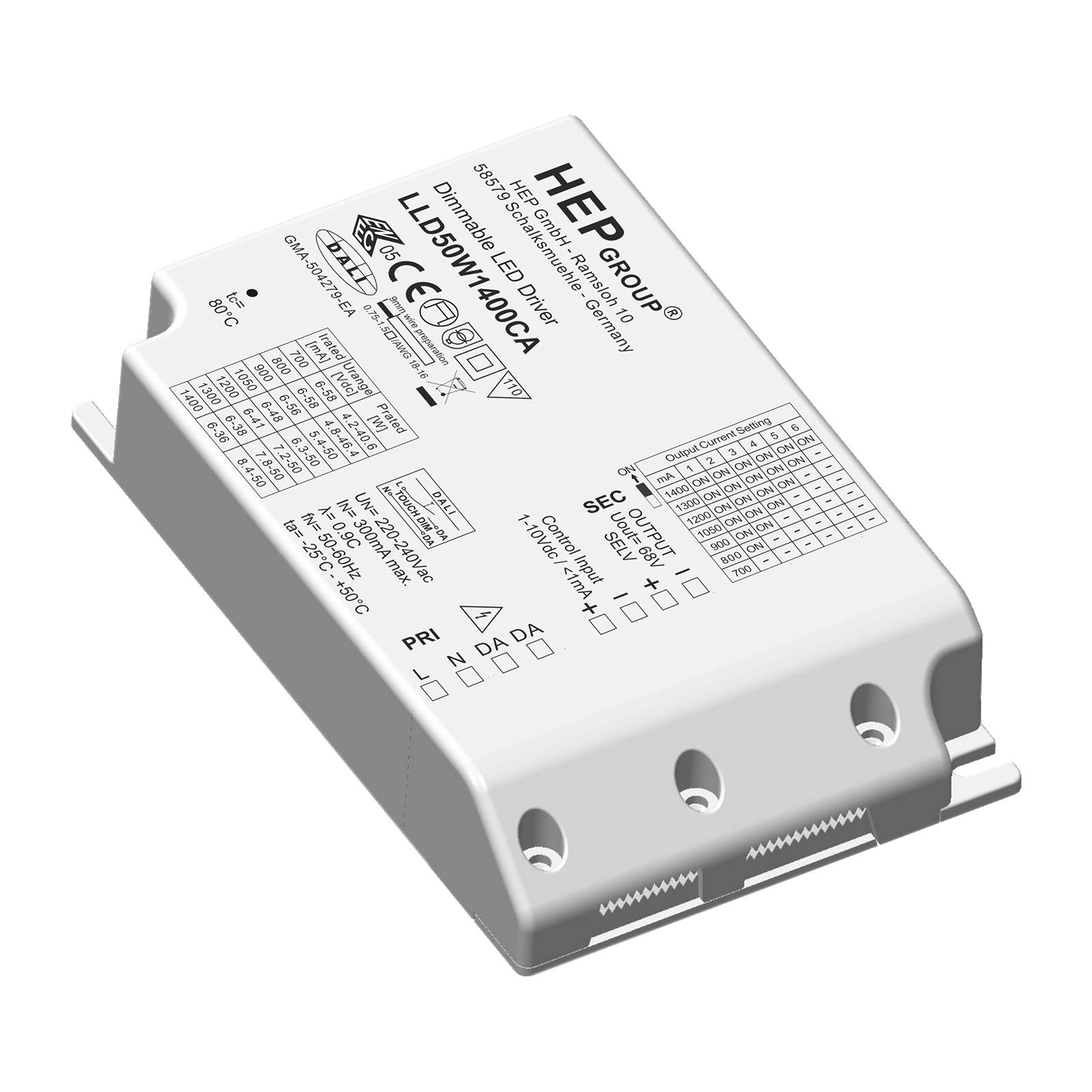 Driver LED LLD, 50 W, 1400 mA, dimmable, CC