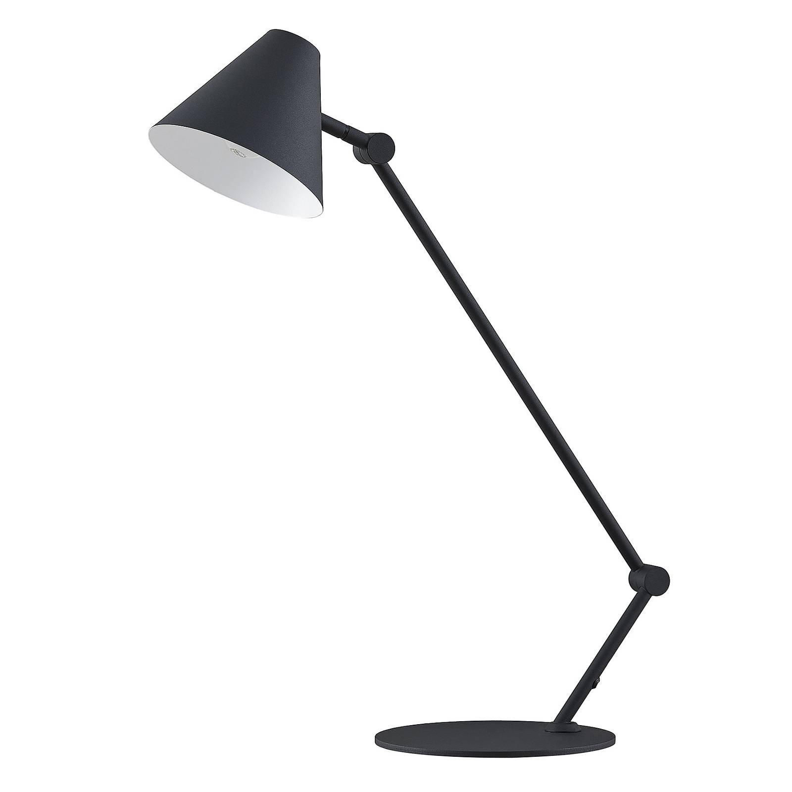 Lucande Phina table lamp, black, height-adjustable