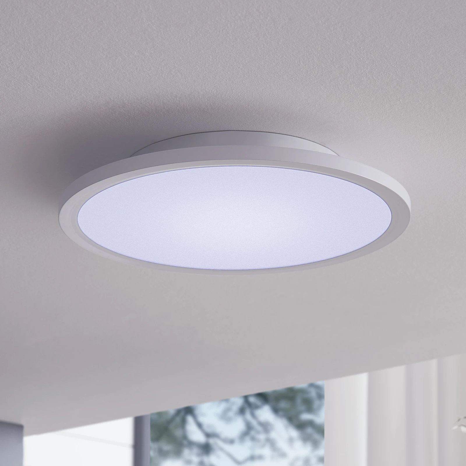 ZMH Lámpara De Techo LED Redonda Moderna De 24 W, Blanca, Para