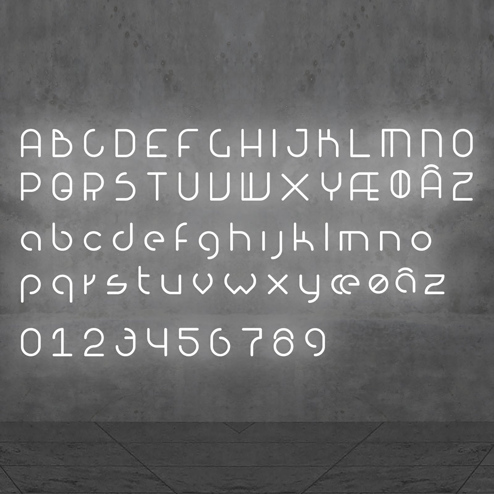 Artemide Alphabet of Light pared minúscula l