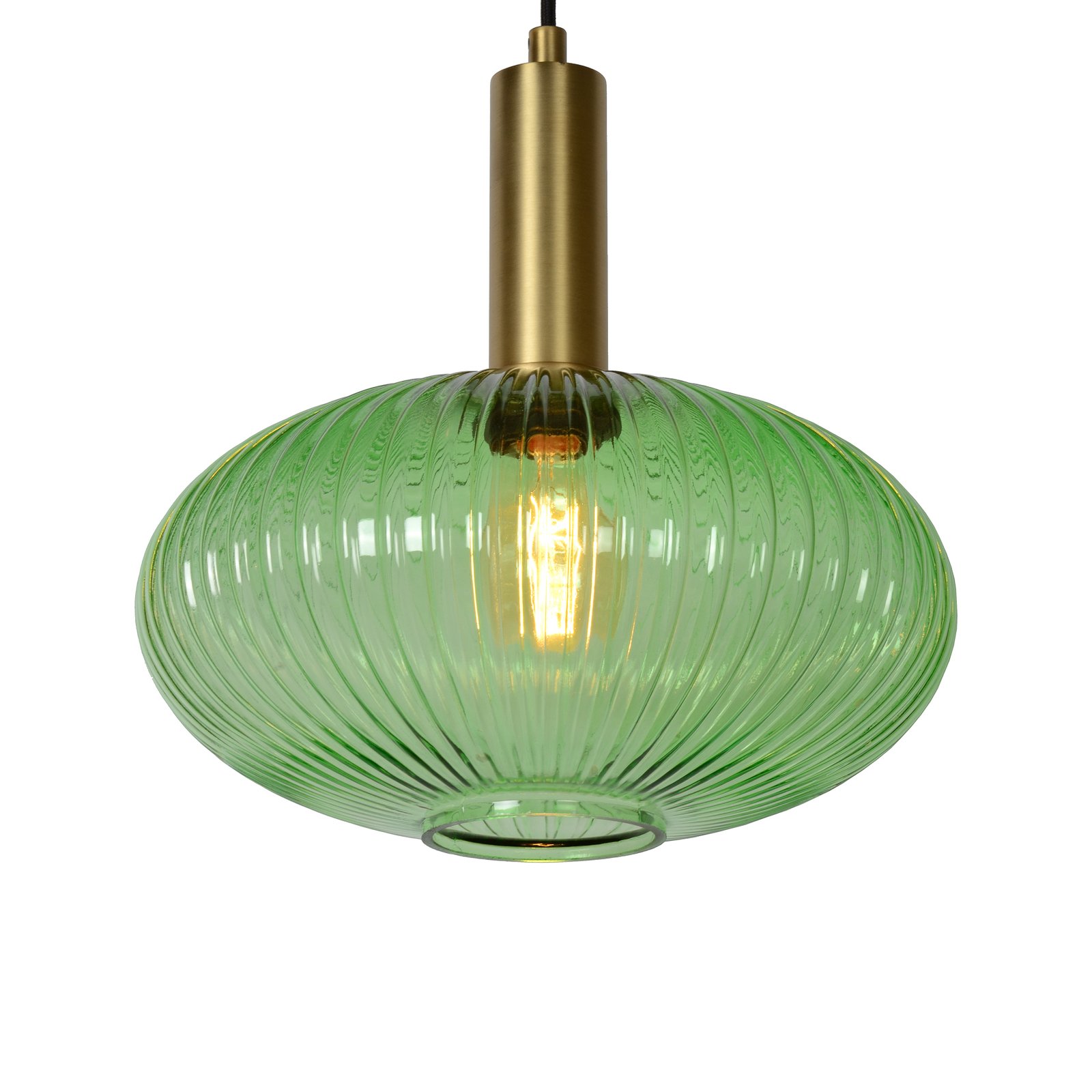 Szklana lampa wisząca Maloto, Ø 30 cm, zielona