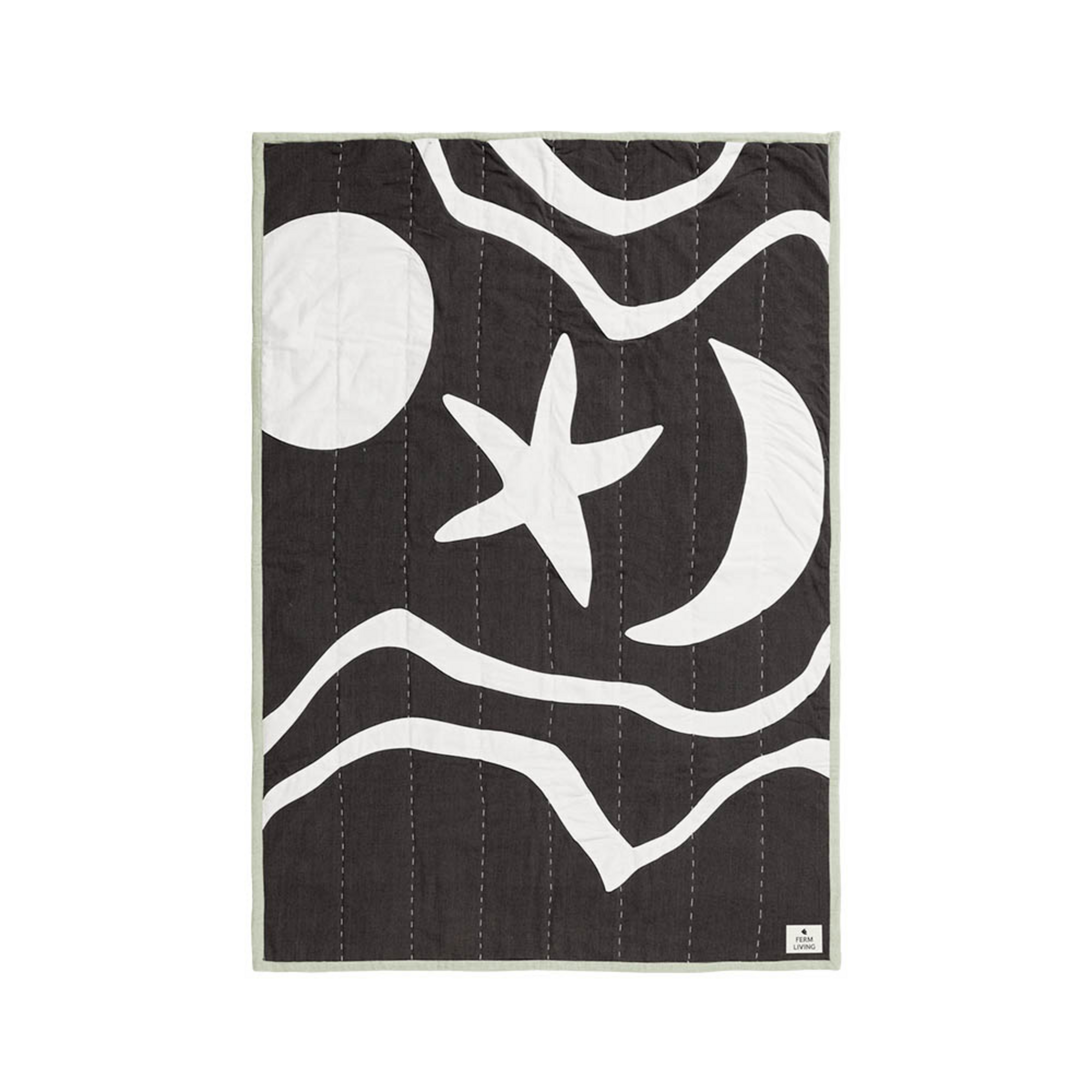 Kove Applique Plaid Charcoal/Elm Green - Ferm Living