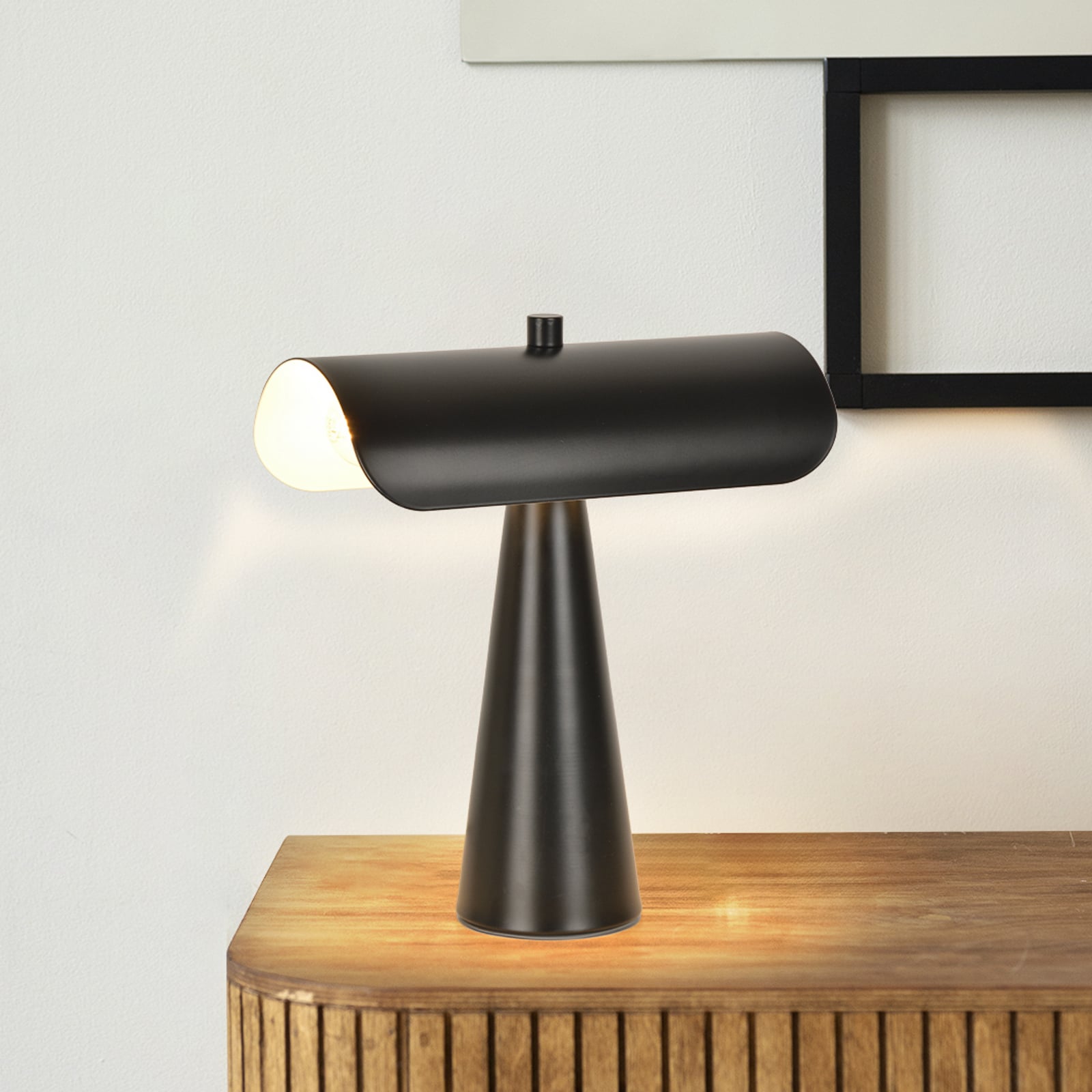 Lampada da tavolo Billie, nero opaco, altezza 30 cm - COREP SAS