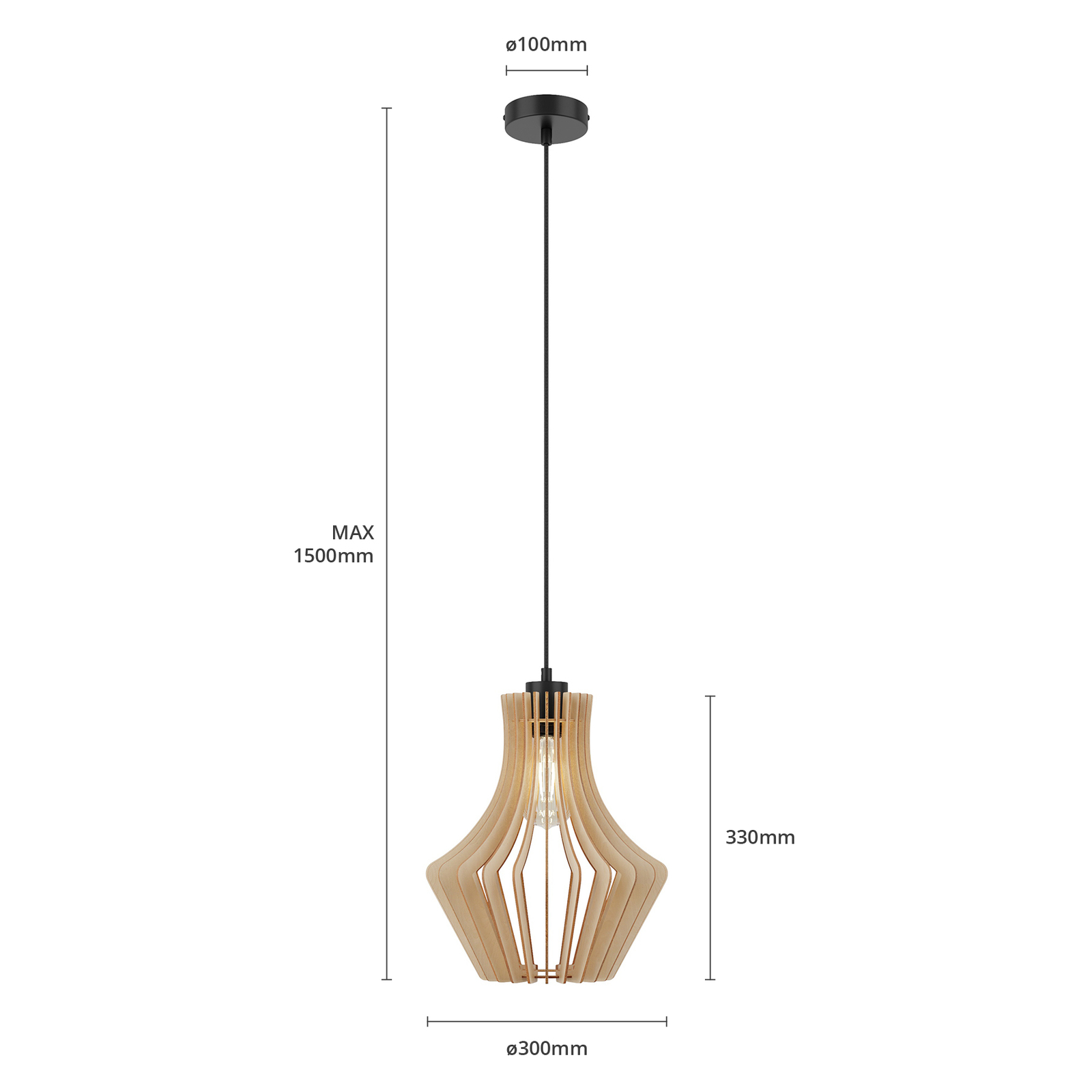 Envostar Floj hanglamp, berkenmultiplex, Ø 30cm