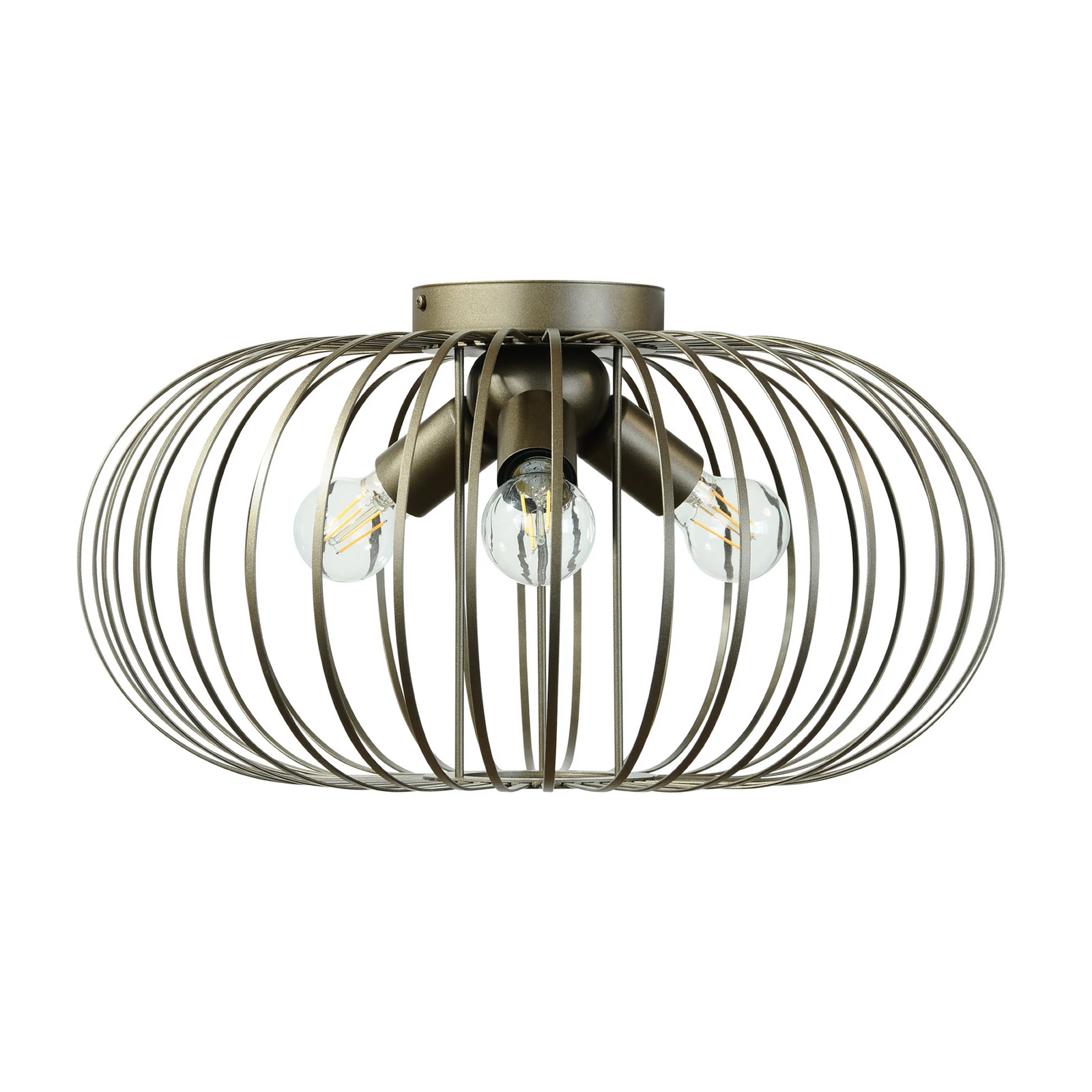Plafonieră Globe, cafea, Ø 51 cm, metal, 3 becuri, E27