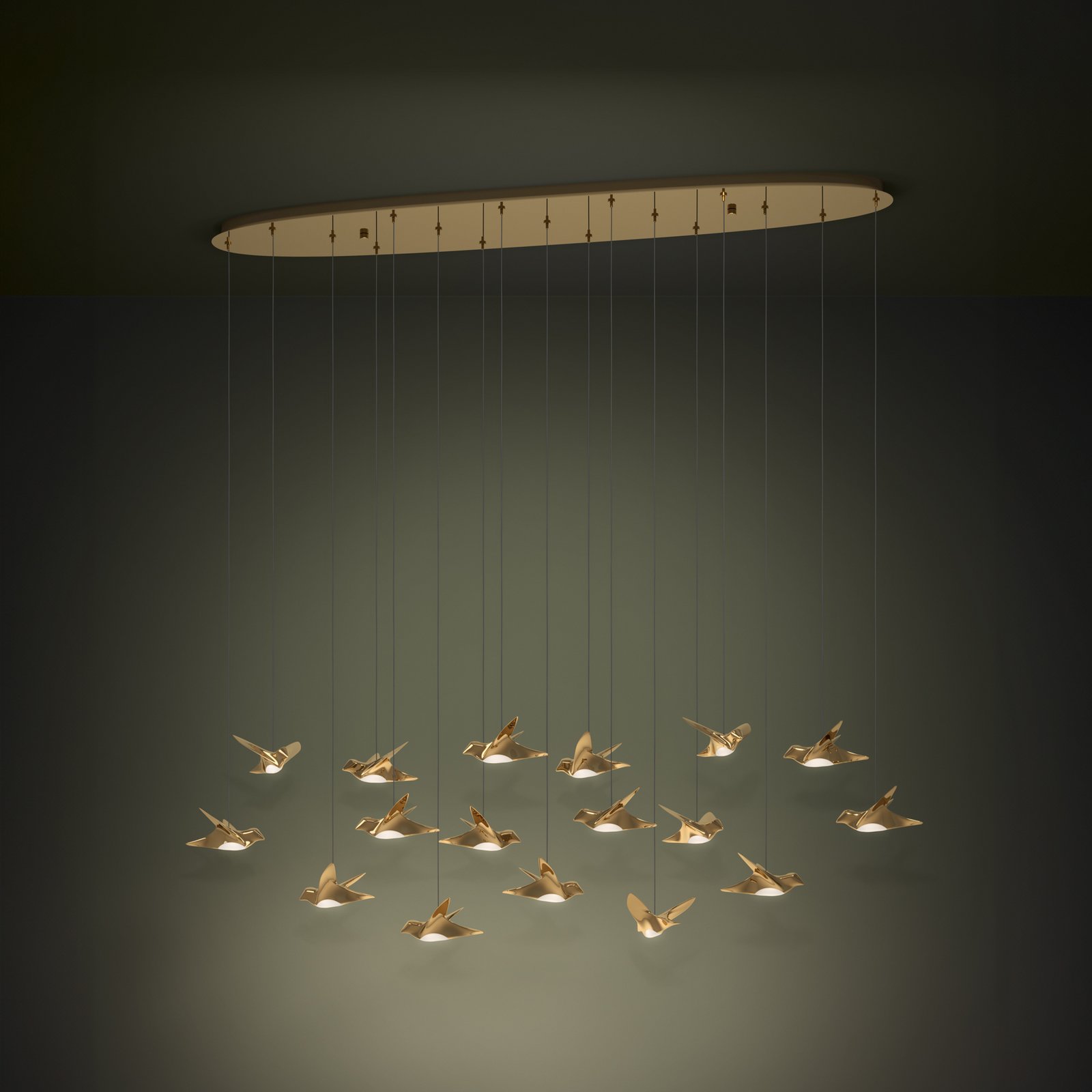 EGLO Stars Of Light LED hanging light Paratebueno brass 17-fl