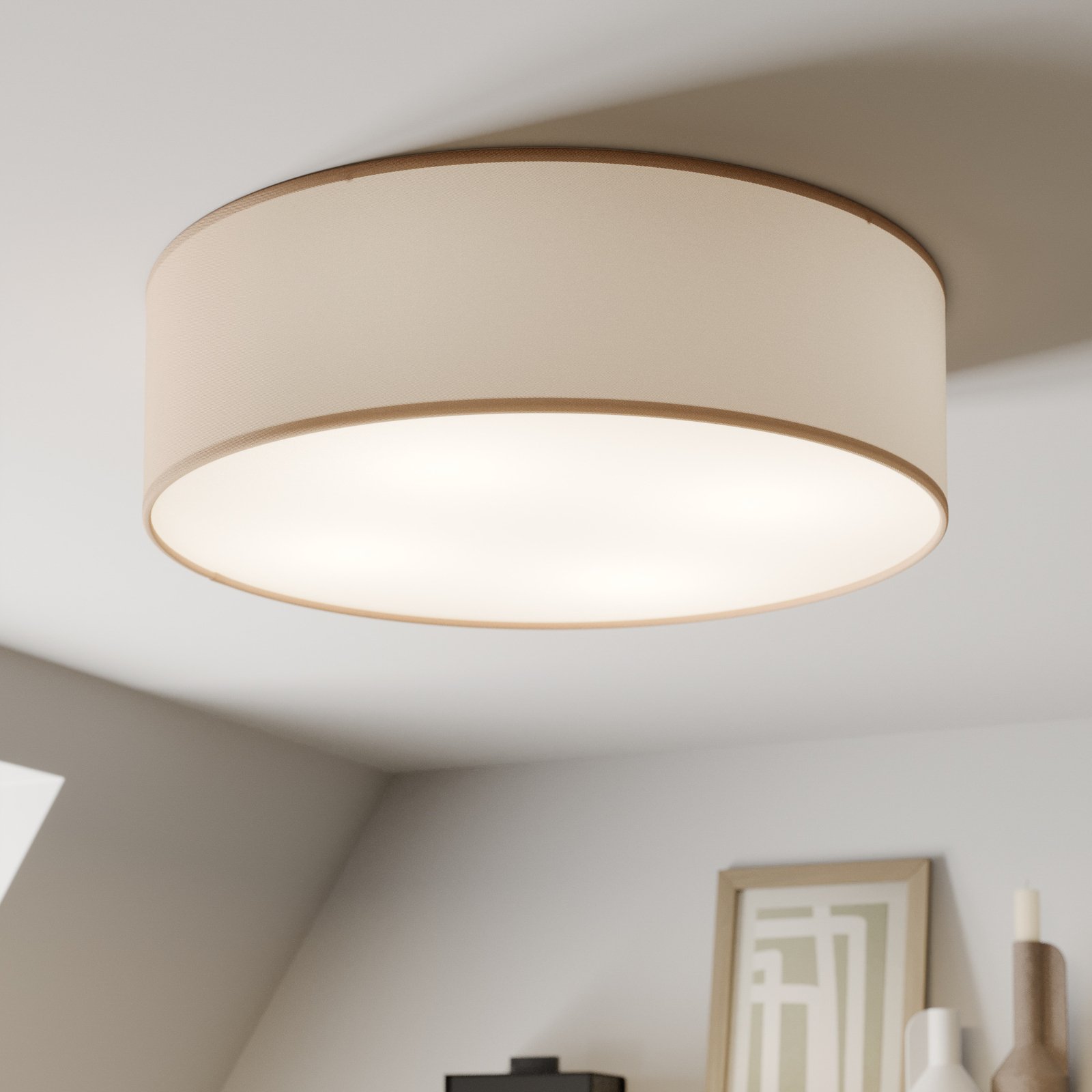 Plafondlamp Rondo, beige, Ø 45 cm