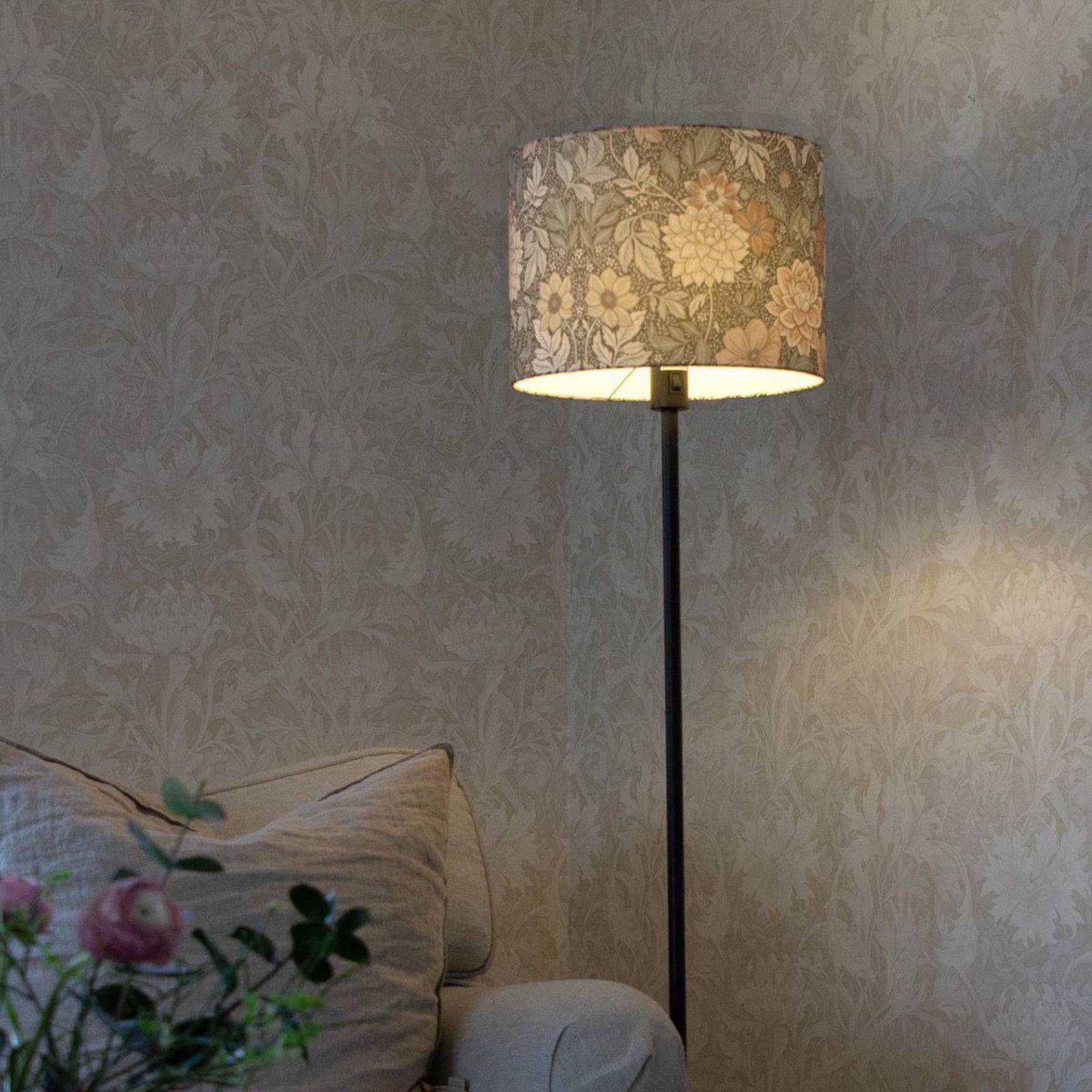Stehleuchte Amy, Dahlia grün/schwarz, 150 cm, Textil, E27 günstig online kaufen
