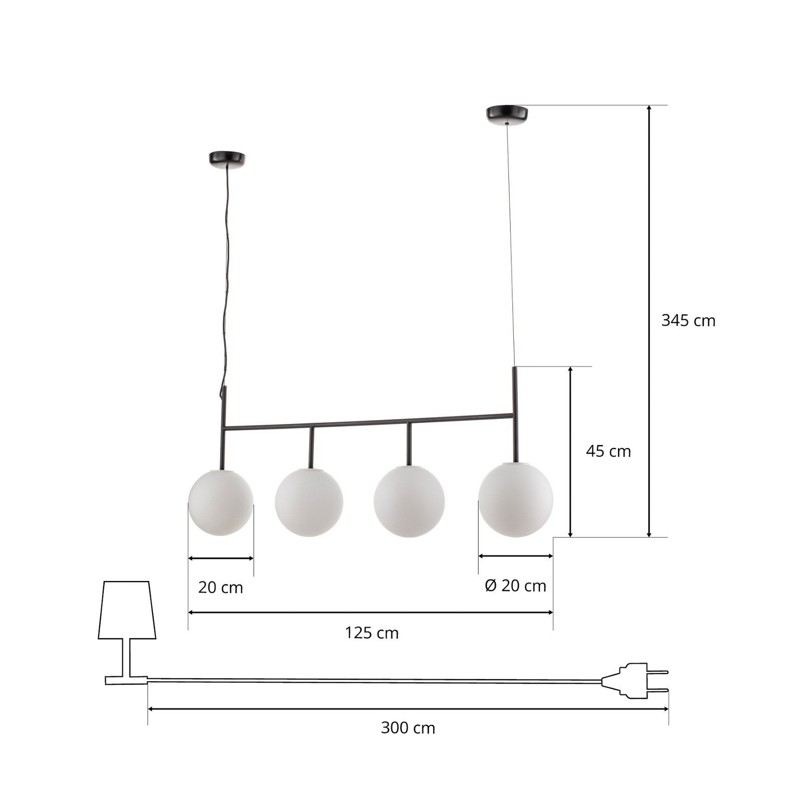 TR Bulb Suspension Frame Riippuvalaisin Black/Matt Opal - Audo Copenhagen