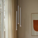 Lampada a sospensione Sopel 3, verde oliva, rotonda, a 3 luci, acciaio, G9