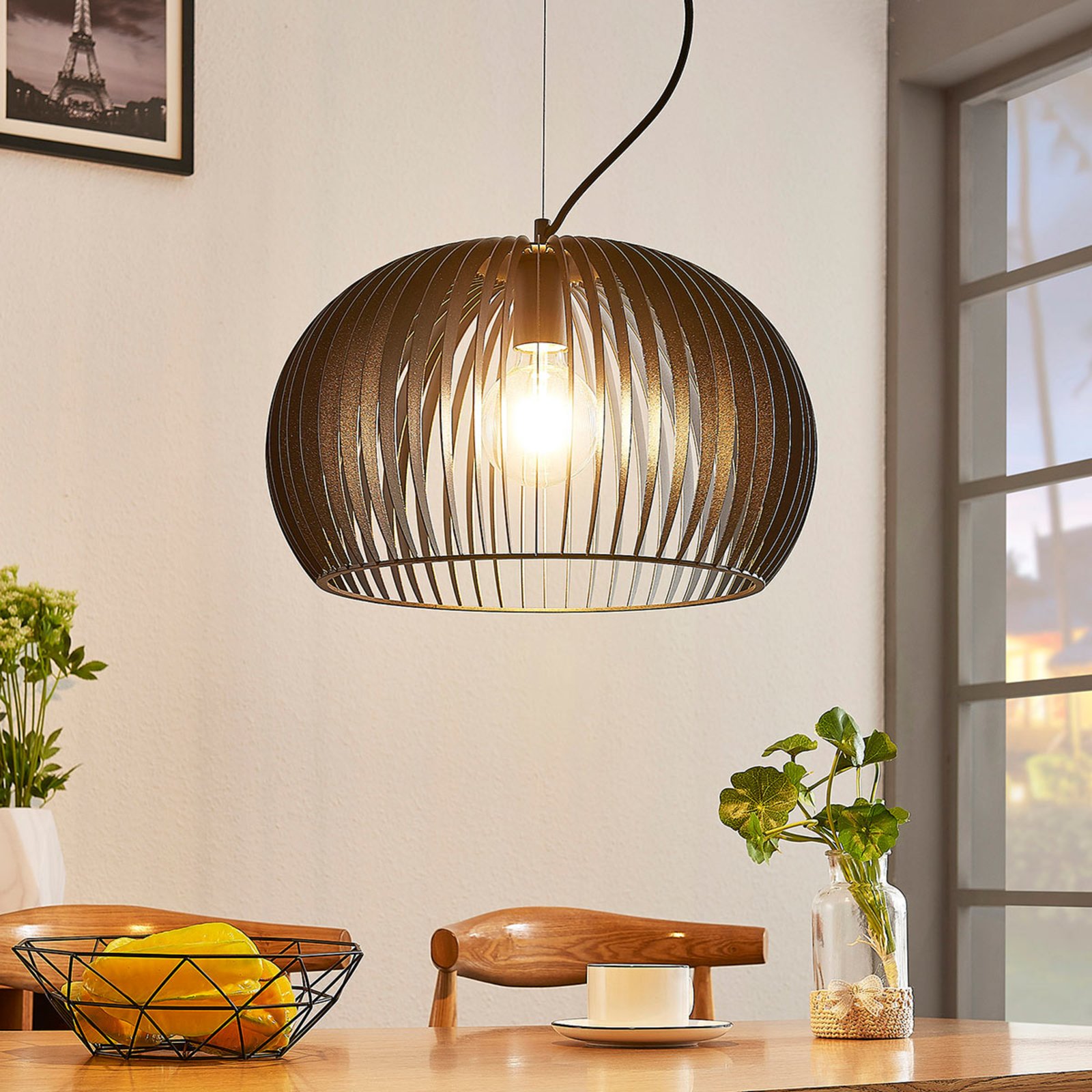 Jusra 1 Pendelleuchte Black - Lindby