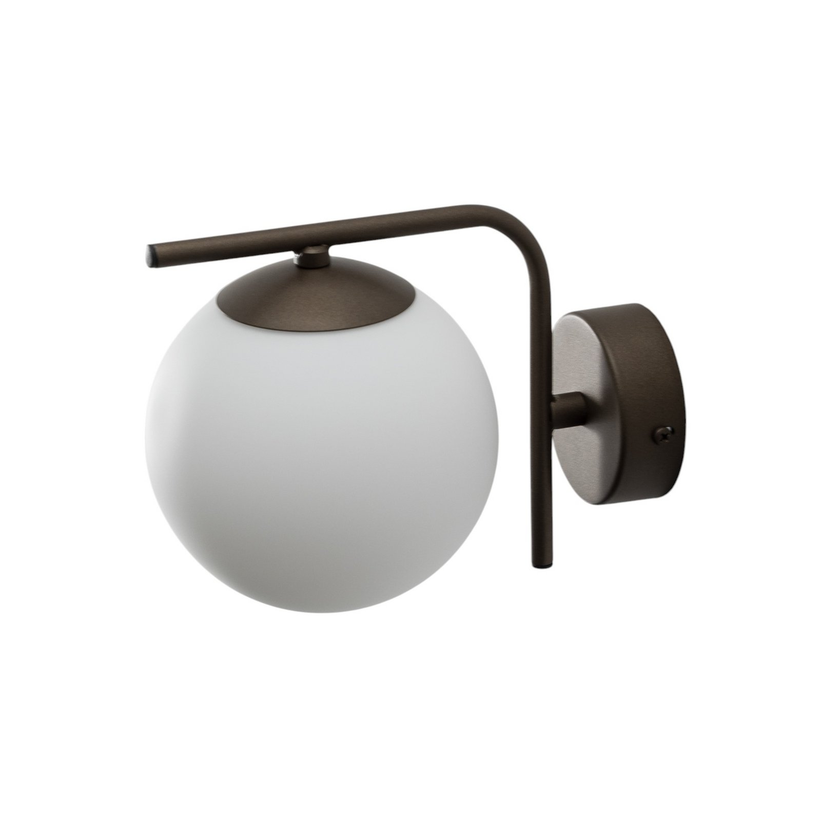 Wall light Aurora, brown, glass, 17 cm high, sphere, E14