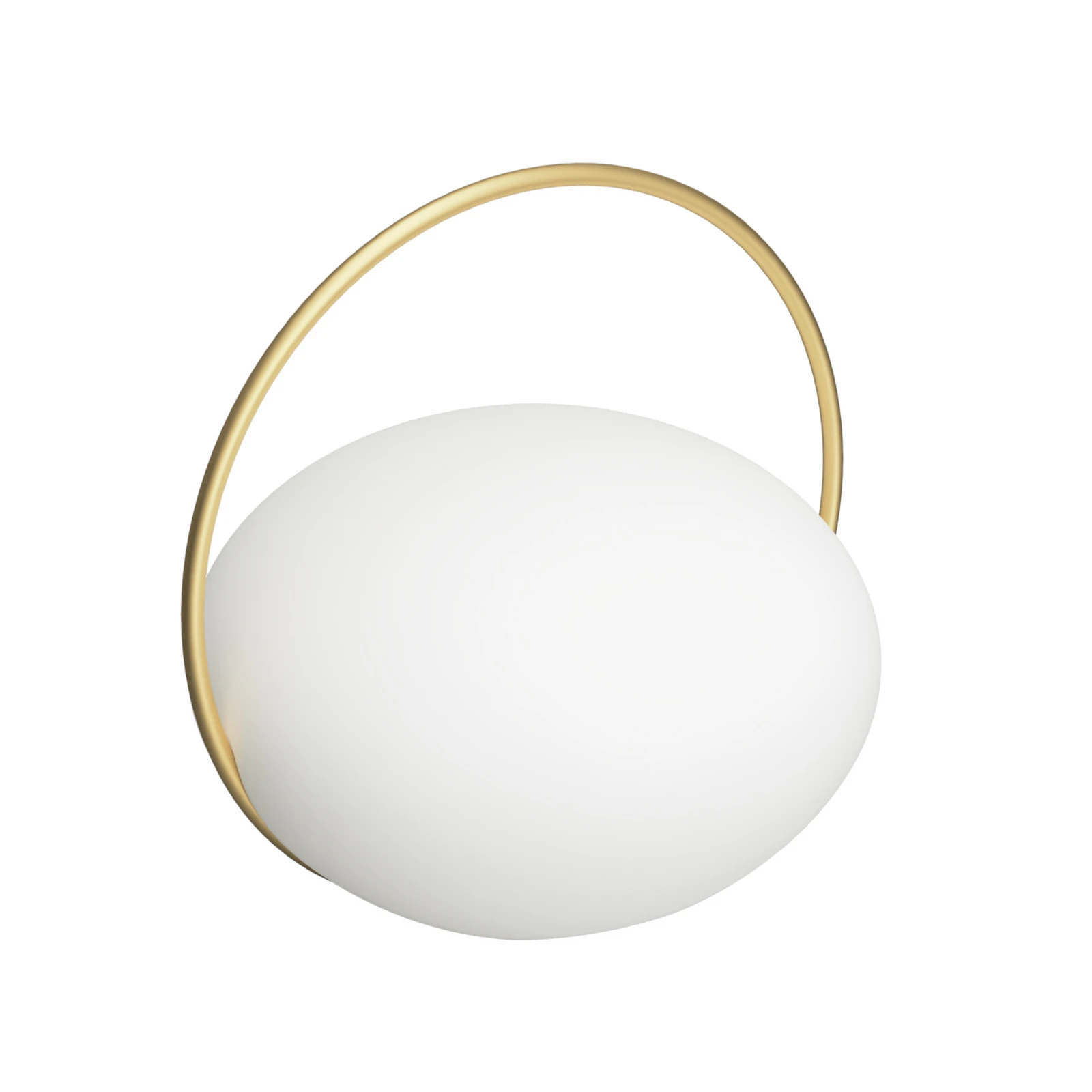 UMAGE LED φορητή επιτραπέζια λάμπα Orbit, λευκό/ορείχαλκος, IP44, CCT