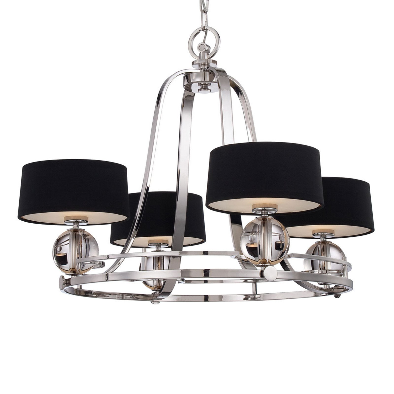 Candelabru Gotham 4 becuri cu abajururi textile