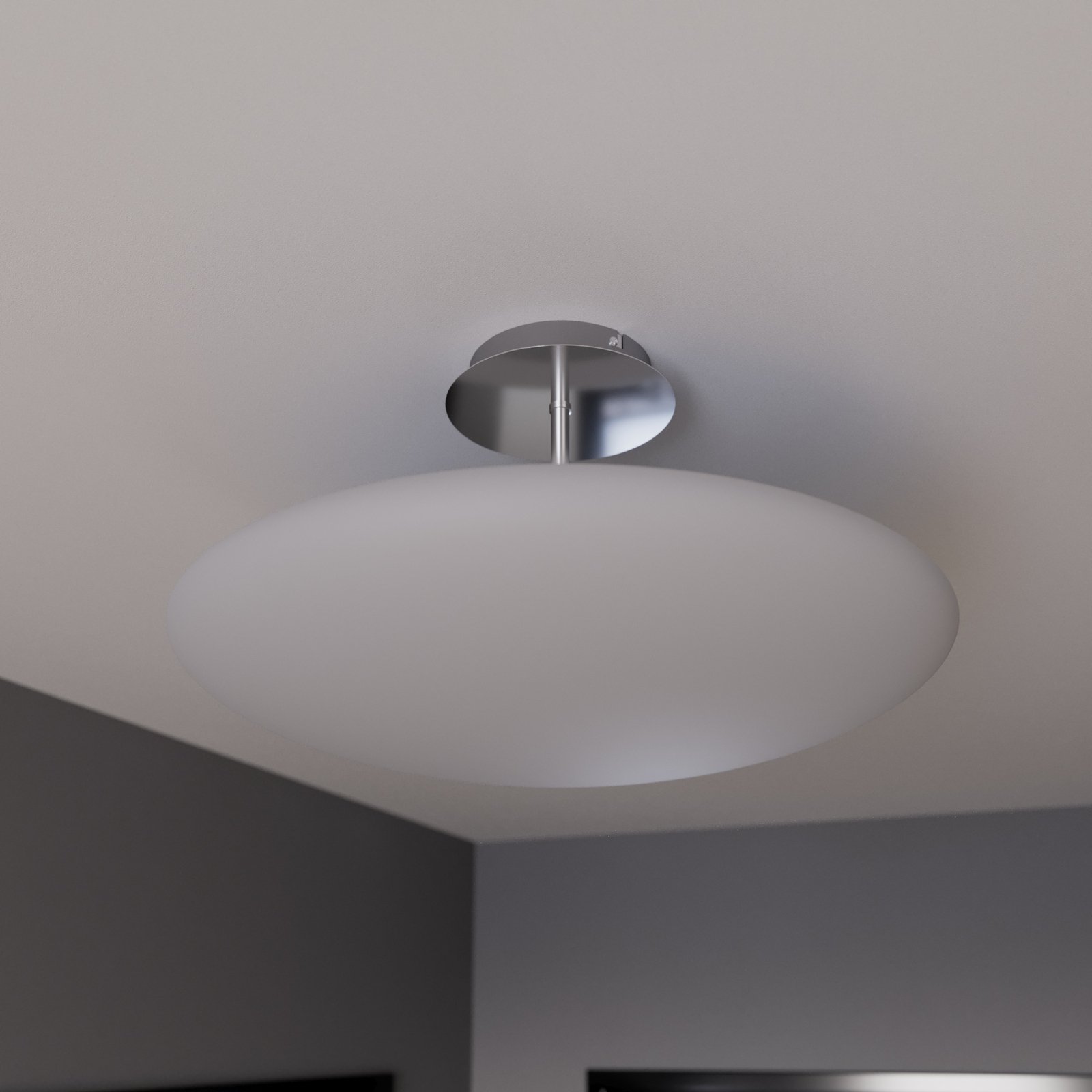 Gunda Plafondlamp Opal/Nickel/Chrome - Lindby