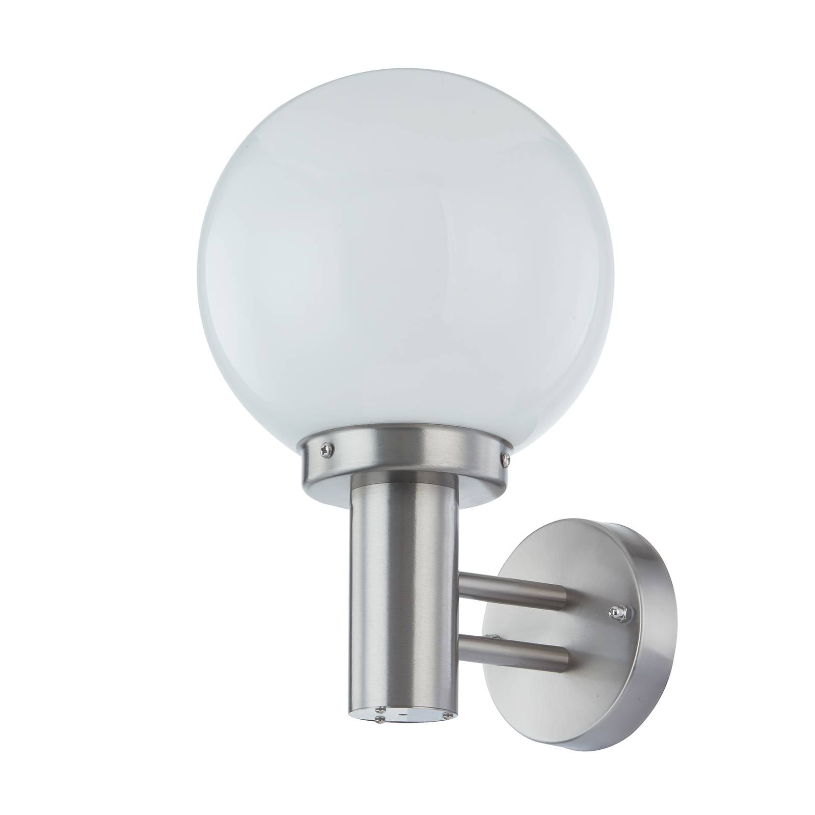 Lindby Außenwandlampe Nada, Edelstahl, Glas, 32 cm hoch, E27