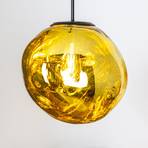 Canopus pendant light, gold-coloured, Ø 36 cm, glass, E27