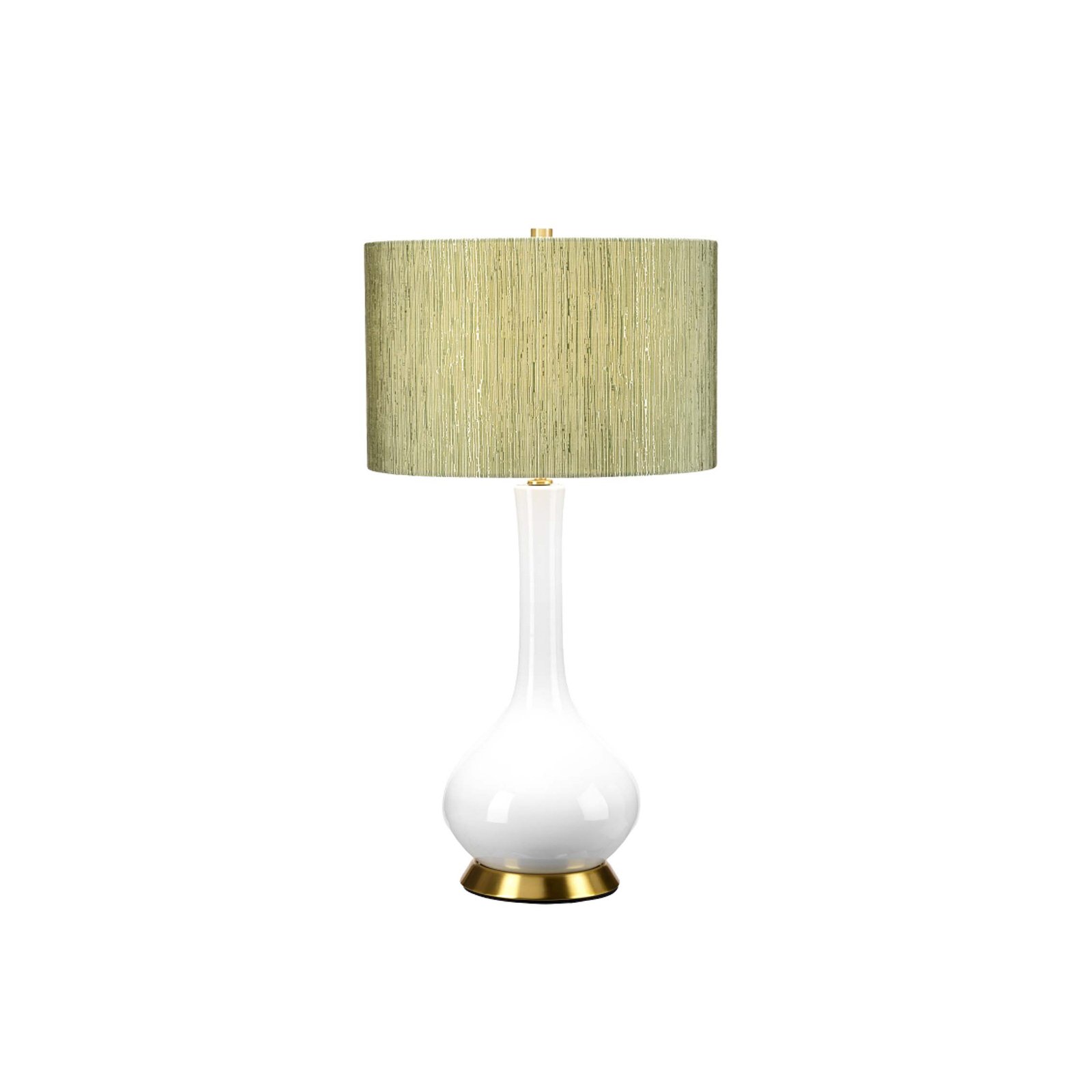 Lámpara de mesa Milo, latón-blanco/verde