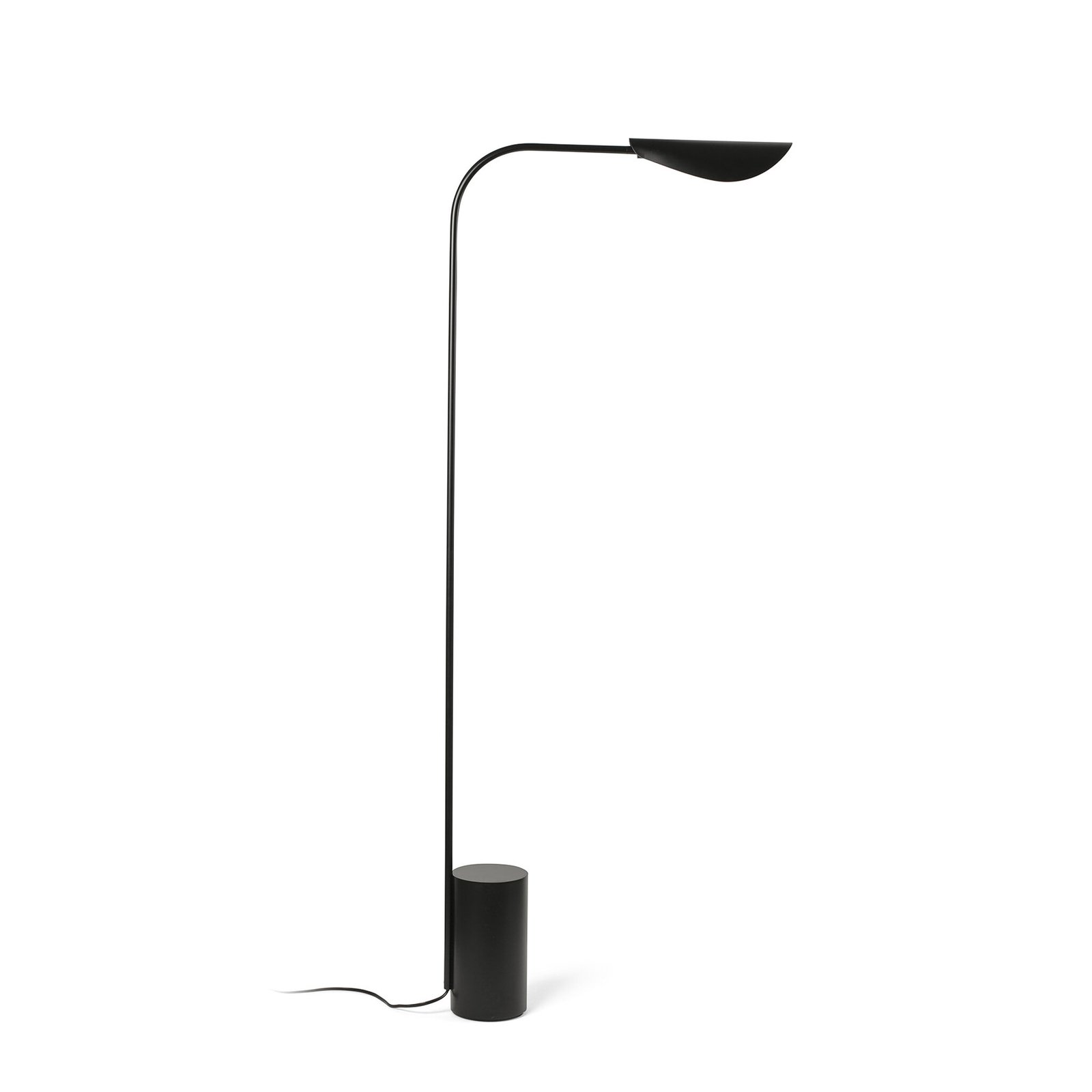 Lampe sur pied Liggera, noir, acier, hauteur 138,3 cm