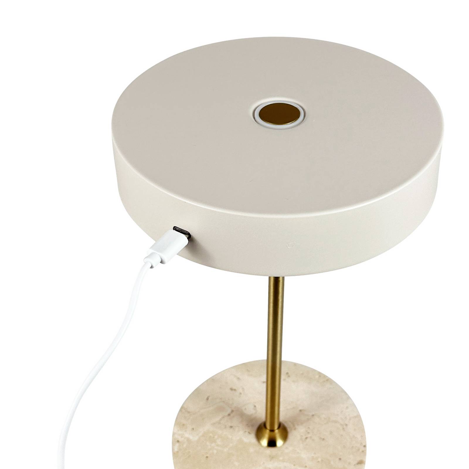 Dyberg Larsen Lampa stołowa LED Moonlight, beżowa