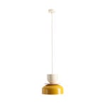 Uto pendant light, yellow/cream, metal shade