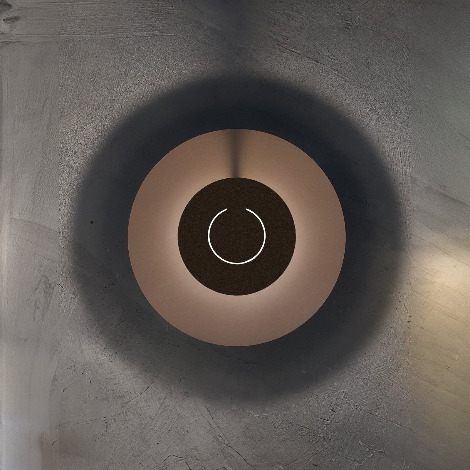 Knikerboker LED wall lamp DoppioZero, pink/brown, Ø 30 cm