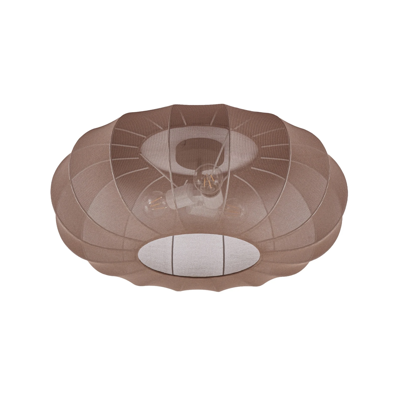 Lindby laelamp Helin, pruun, Ø 60 cm, tekstiil, 3 x E27