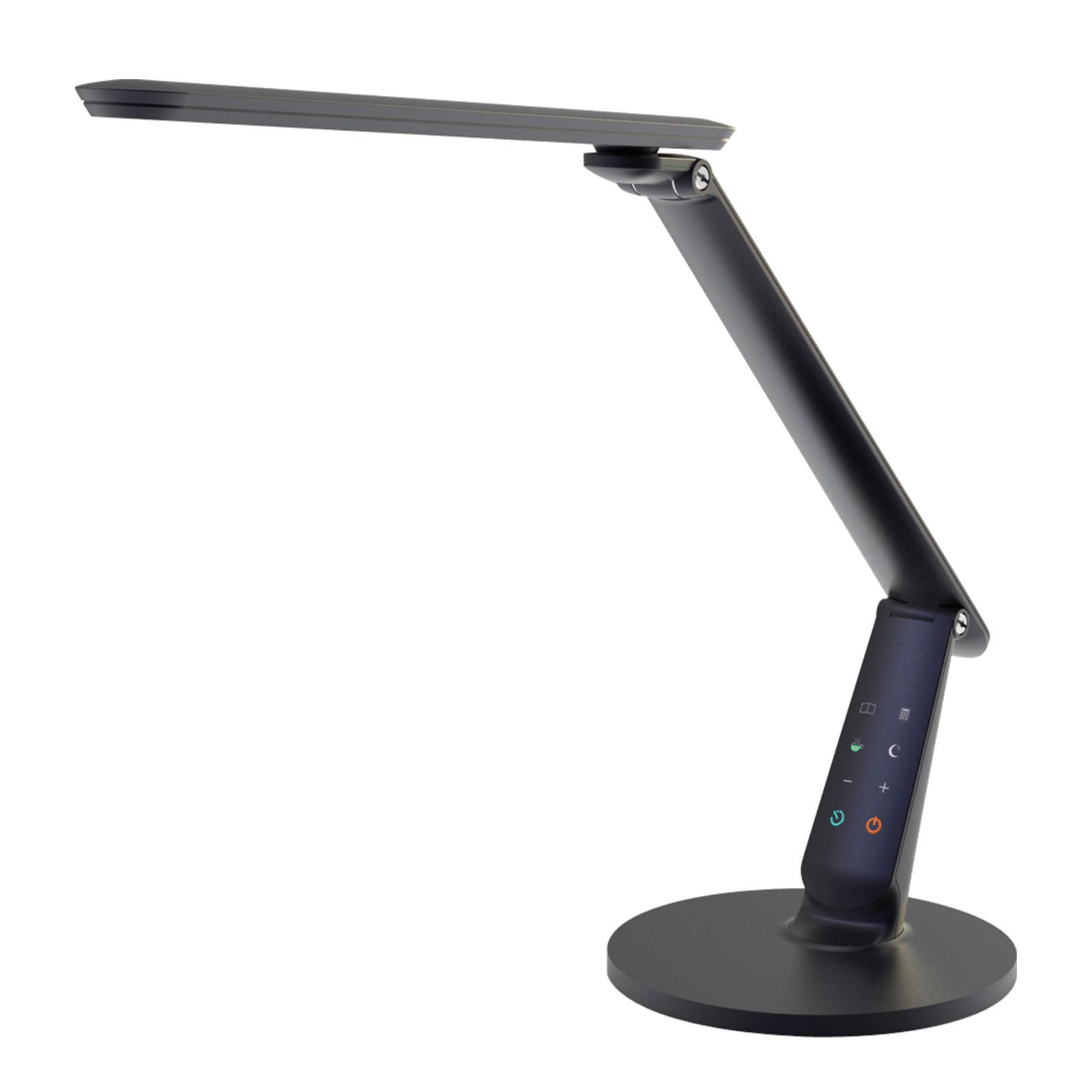LED-työpöytälamppu Zig, musta käyttöpaneeli
