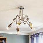 Tarnow ceiling light five-bulb, silver