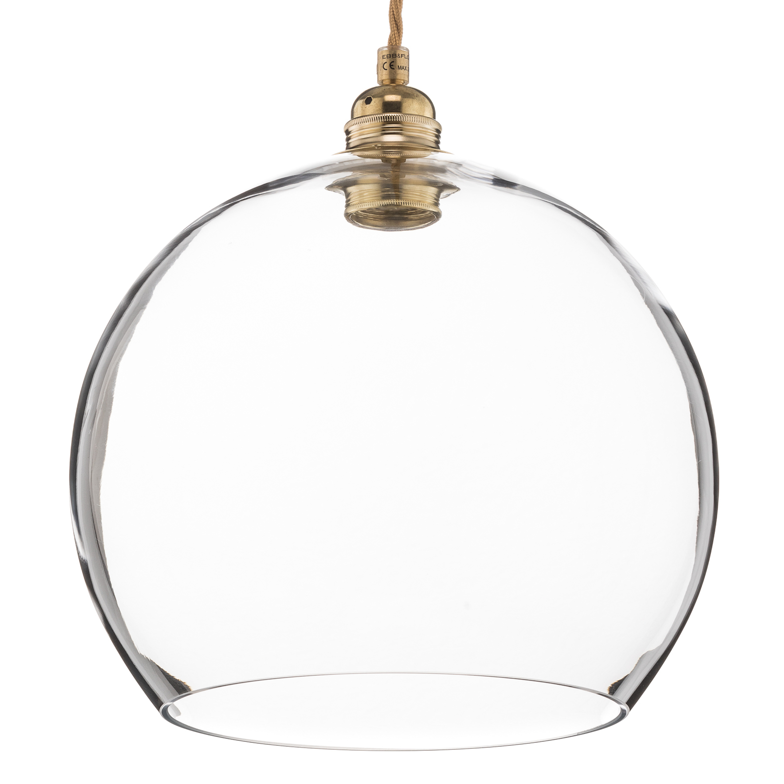 Rowan pendant lamp clear glass, gold Ø 28 cm