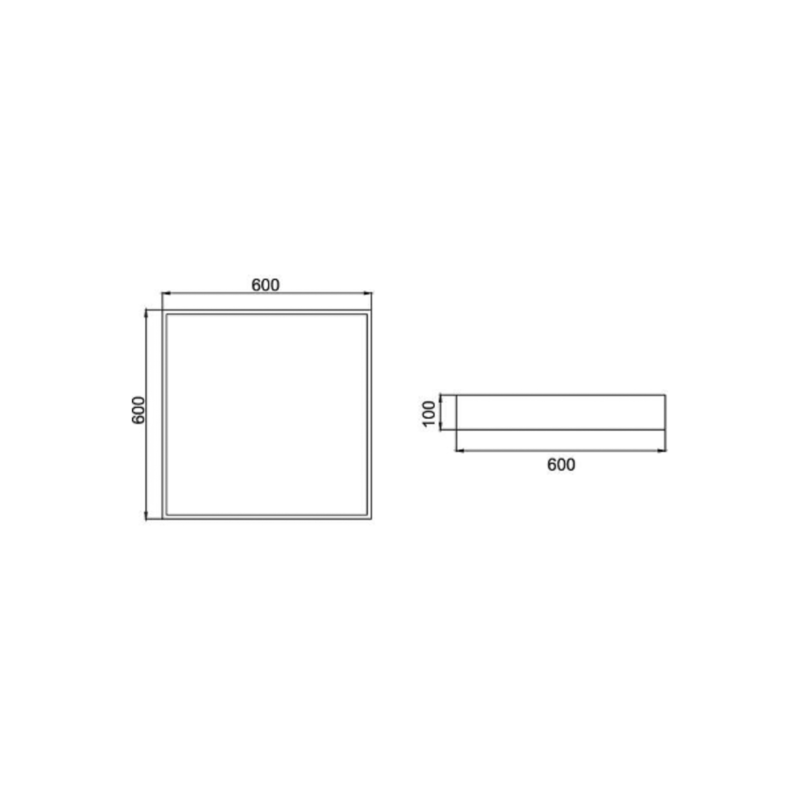 BRUMBERG Biro Square, 60x60cm, DALI intensité variable, blanc, 3.000 K