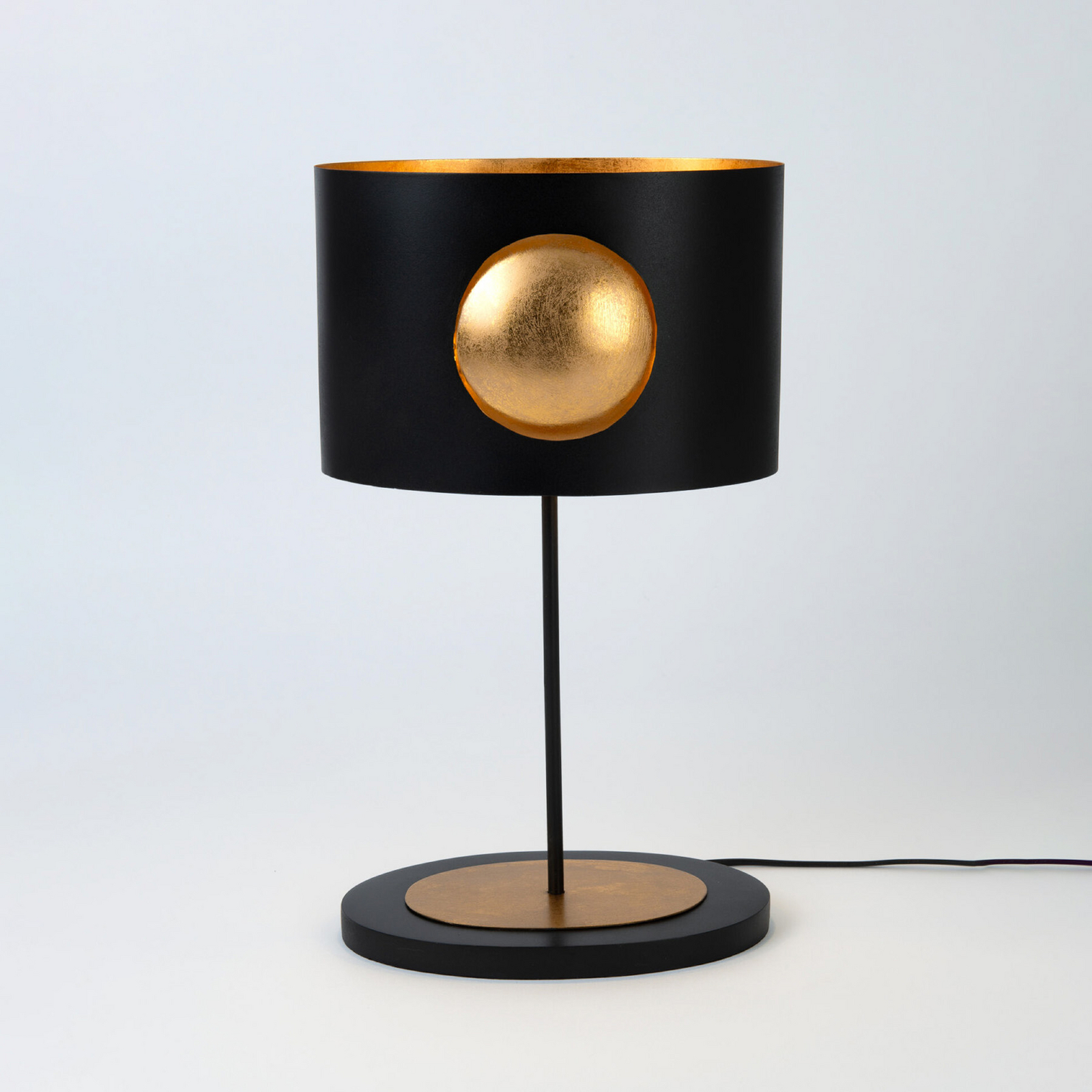 Bordlampe AURORA OVAL, svart, høyde 47 cm, metall, 2x G9