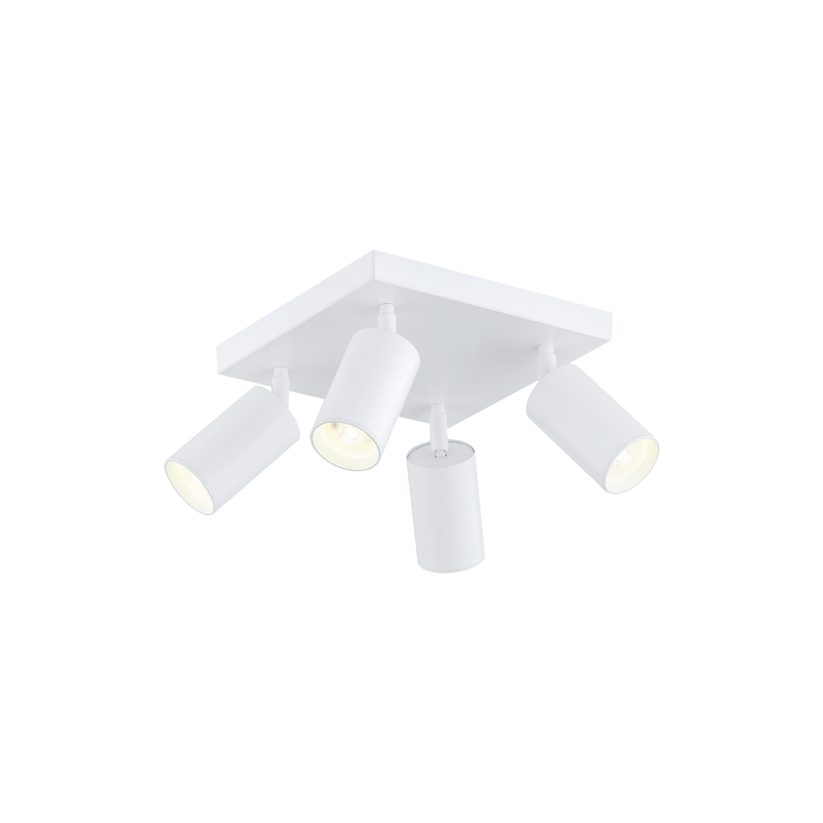 Spot pour plafond Sado, blanc, acier, ajustable, à 4 lampes
