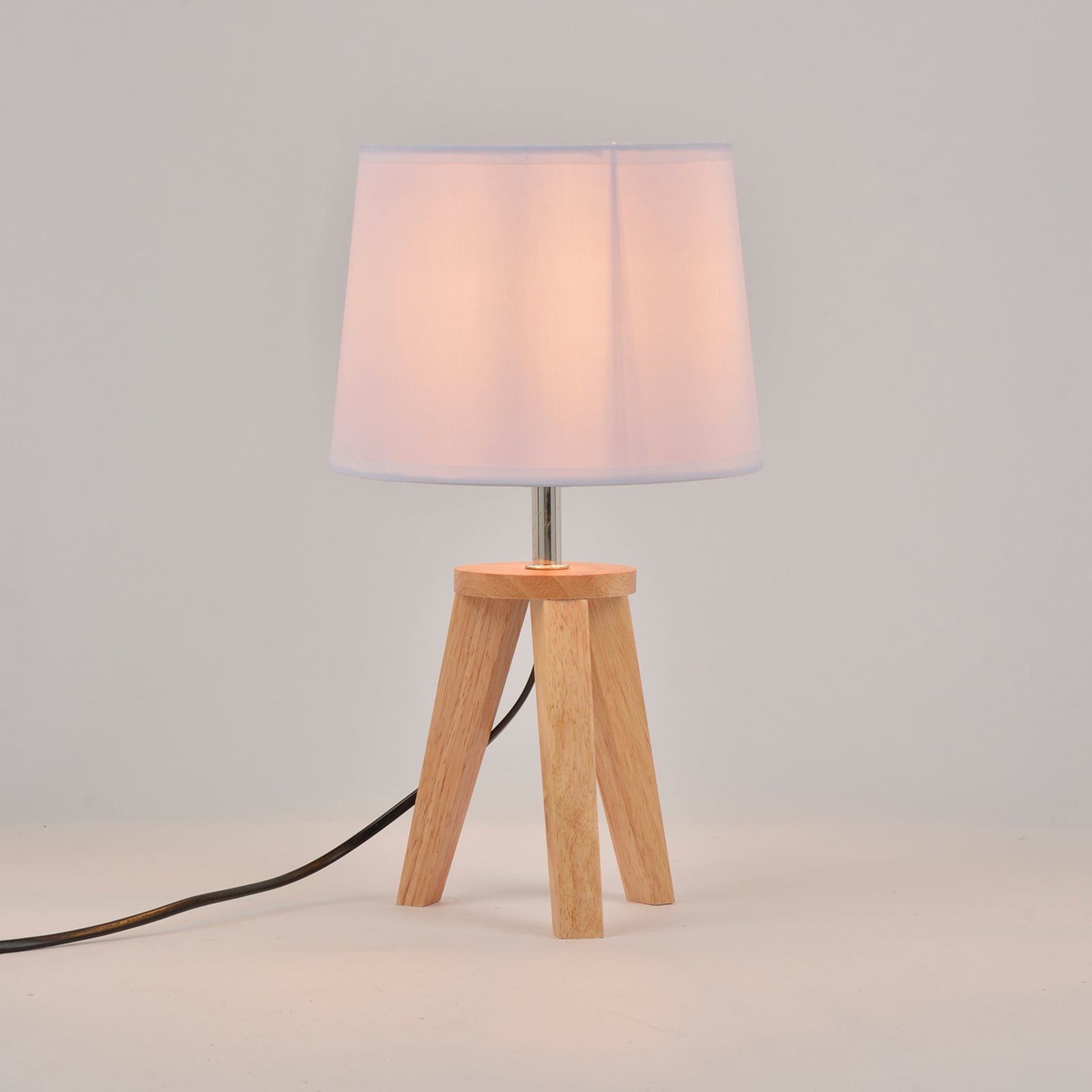 Lampada da tavolo per yoga, bianco/legno chiaro, altezza 34 cm - COREP SAS