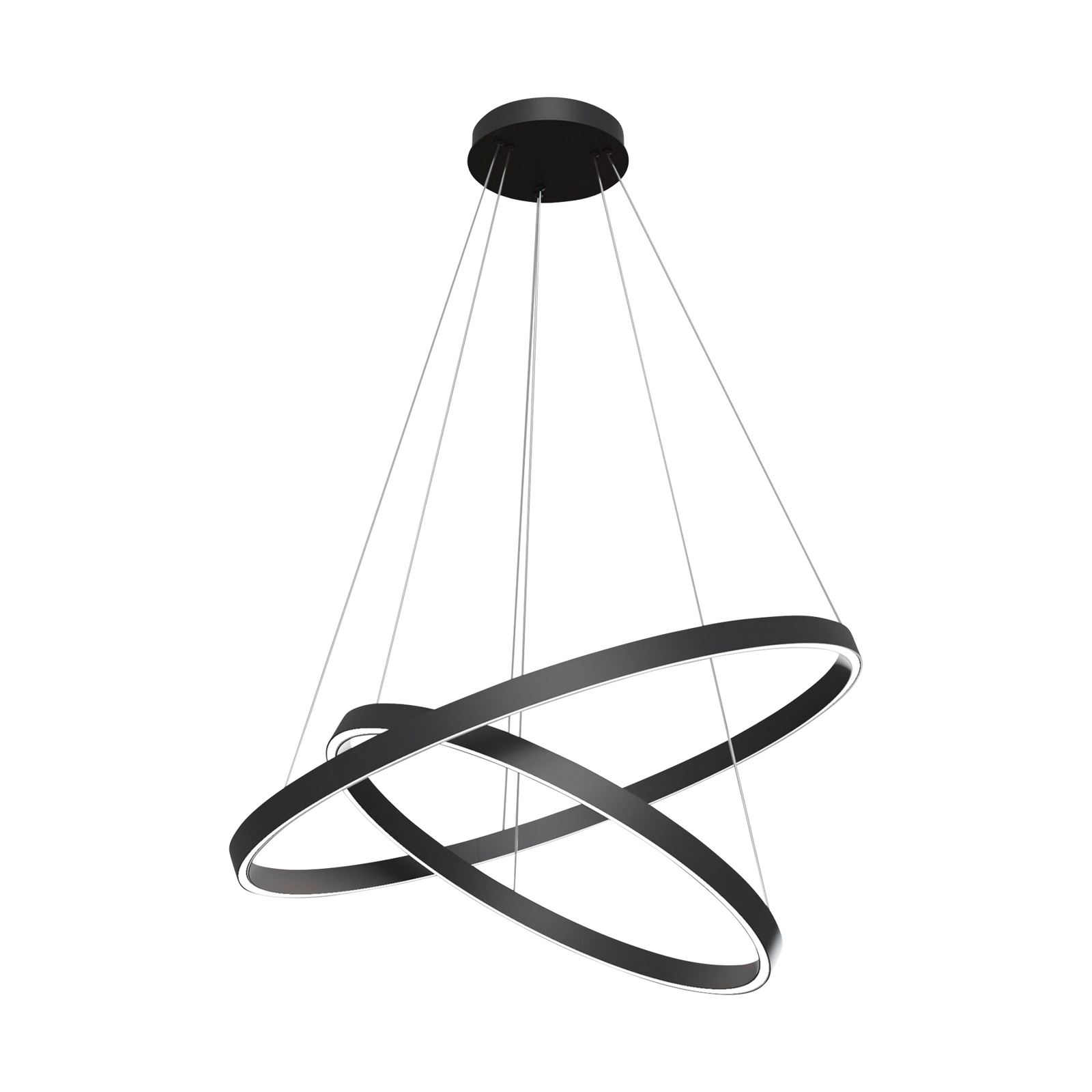 Maytoni Rim suspension LED, 840, 2 anneaux, noire