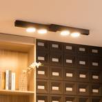Lucande Kellino plafondlamp, 4-lamps, zwart