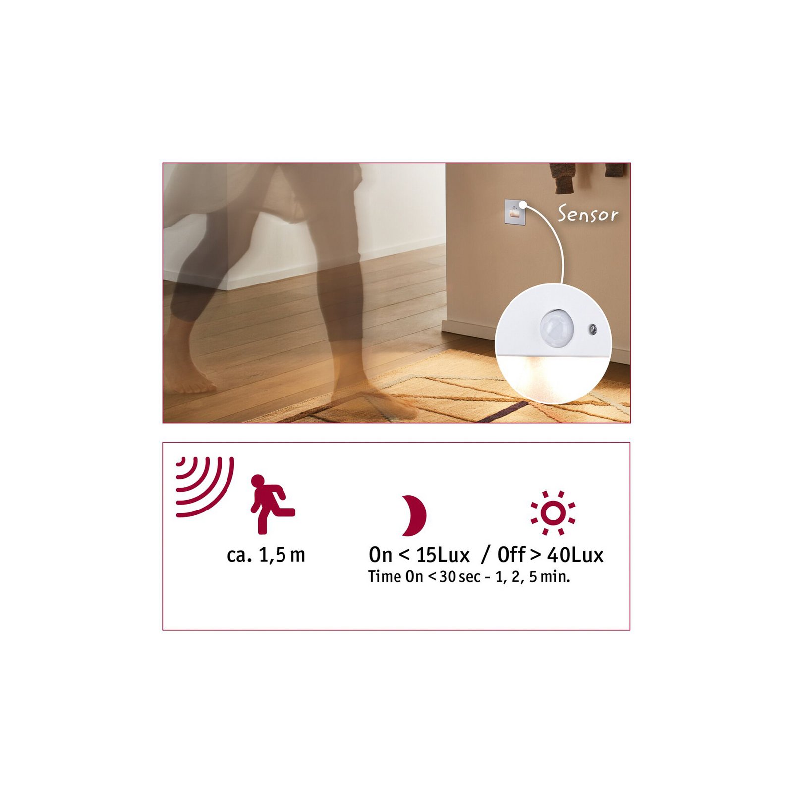 Paulmann LED senzorová nástěnná svítidla Edge Quadro, bílá 8x8 cm