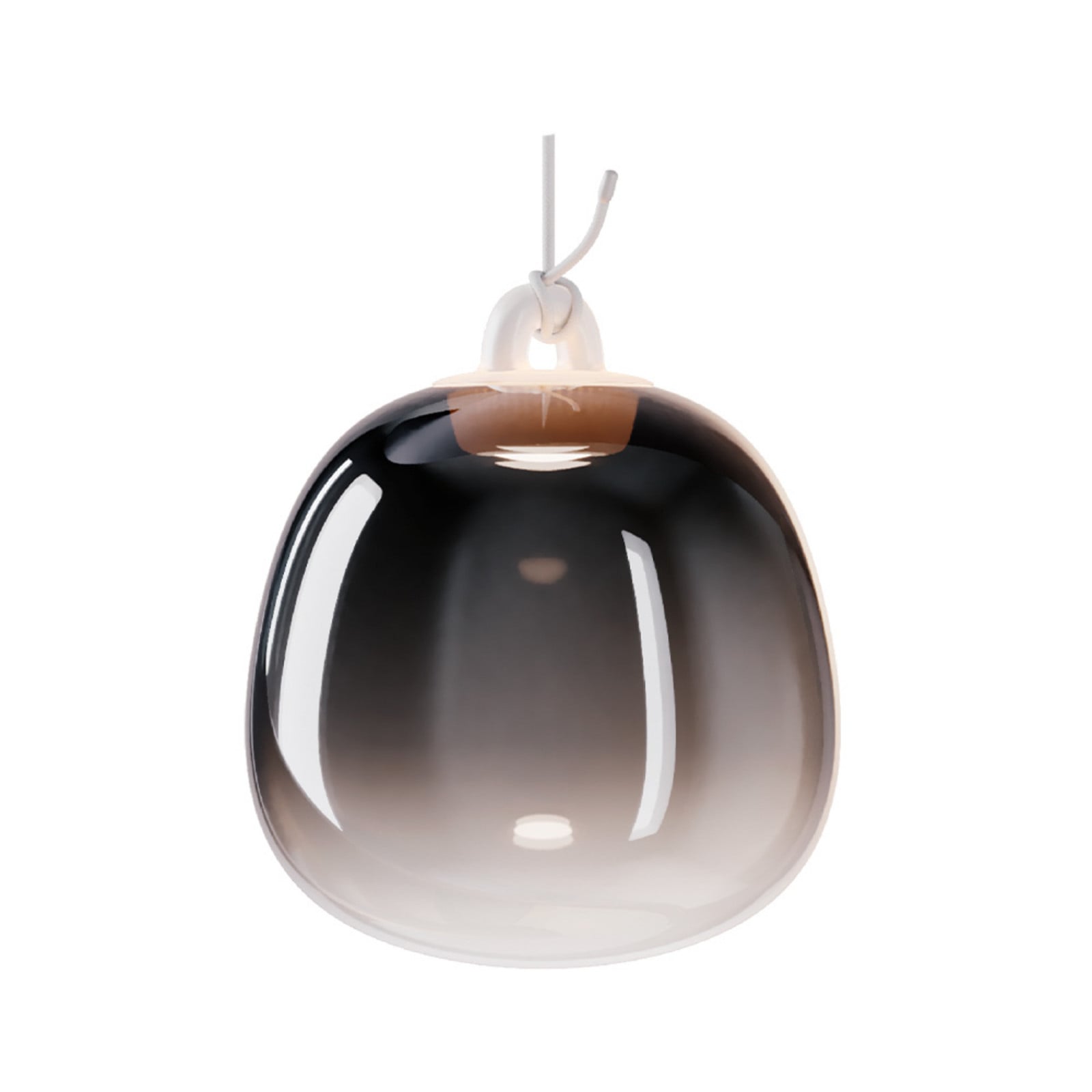 Oblò Pendel Small 3000K Glossy Røg/Hvid Lodes - Stue - Glas