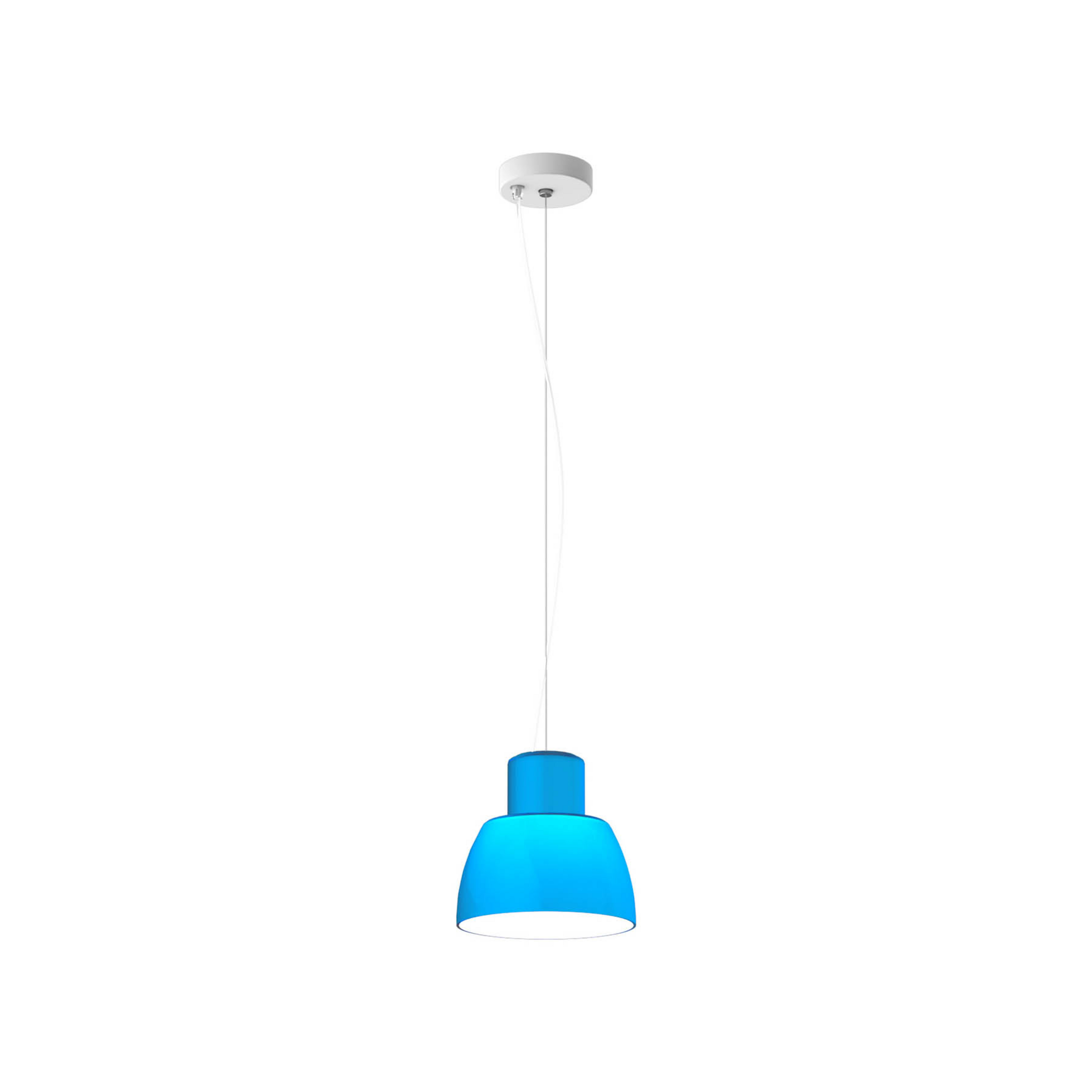 Závěsné světlo NEMO Lorosae, modré, Ø 20 cm, sklo, E27