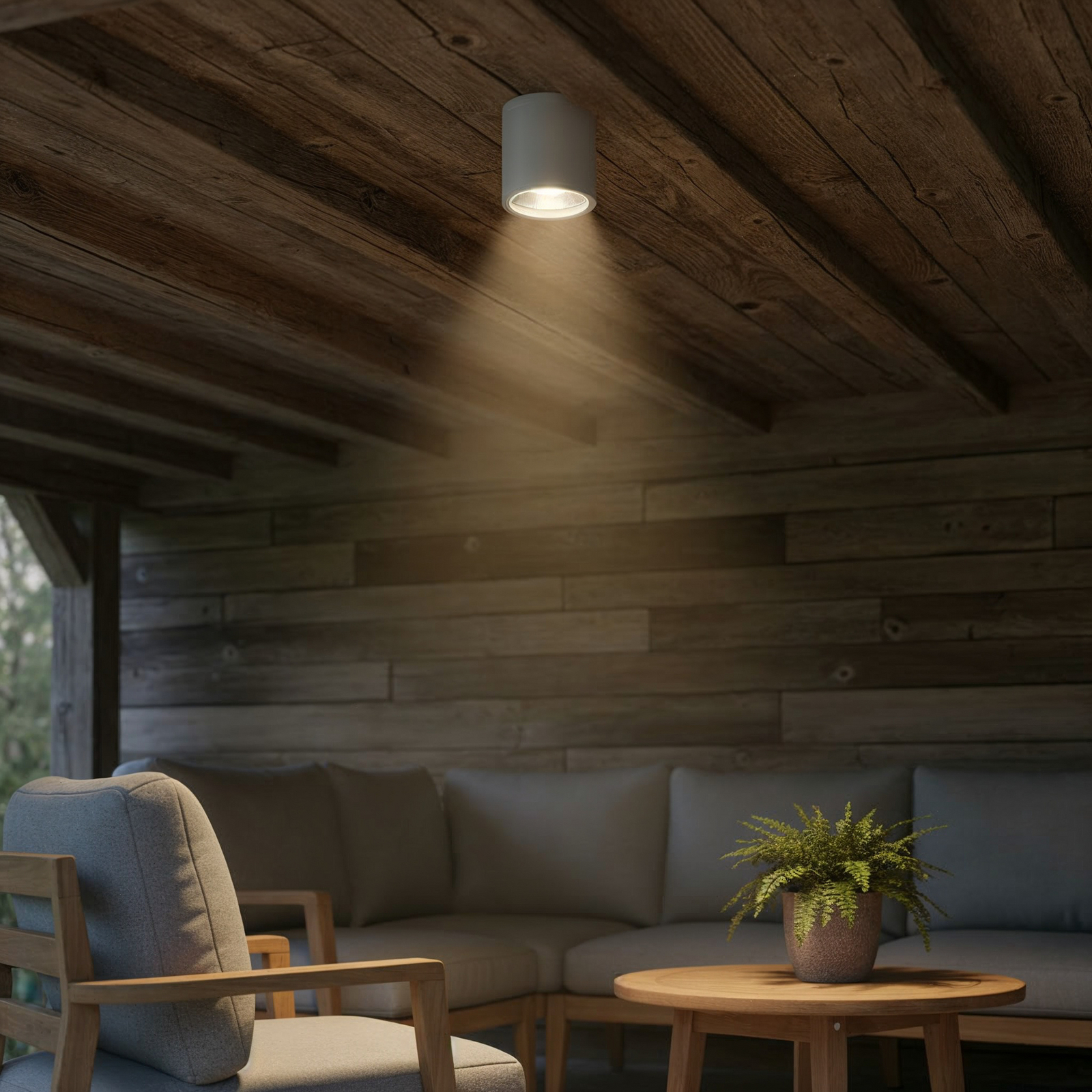 Candeeiro de teto Ideal Lux Gun, cinzento, alumínio, IP44, GU10 Candeeiro de teto Ideal Lux Gun, cinzento, alumínio, IP44, GU10