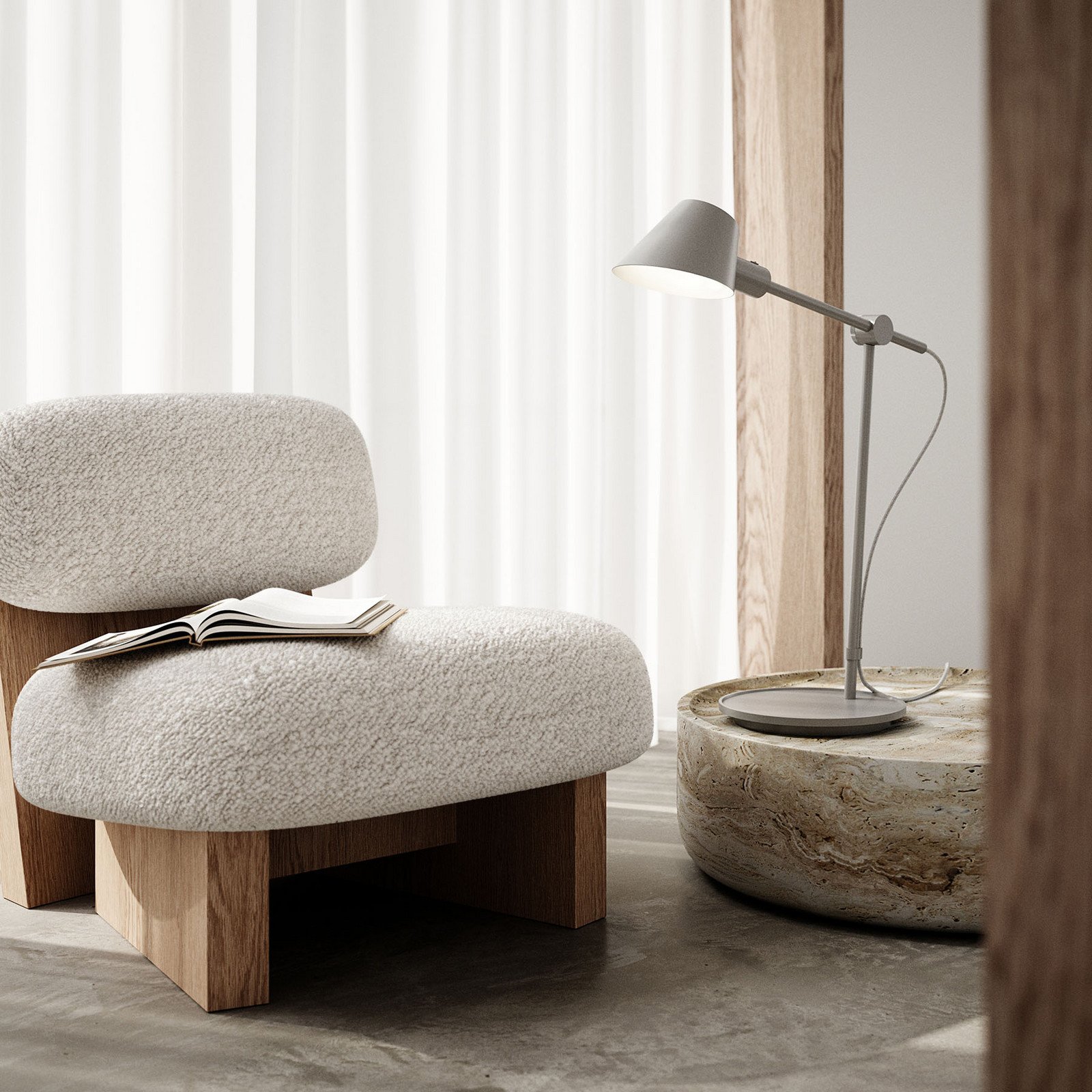 DFTP by Nordlux Lampă de masă Stay Long gri - Studiu / Birou - modern - Metal