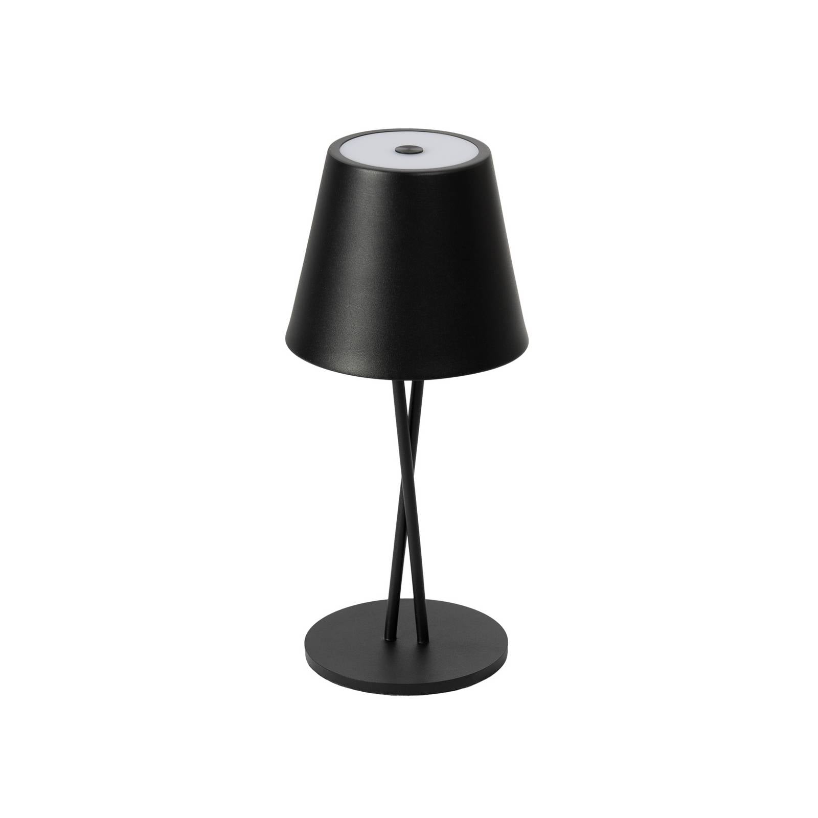 Lindby LED-Akkutischleuchte Janea CROSS, schwarz, Metall