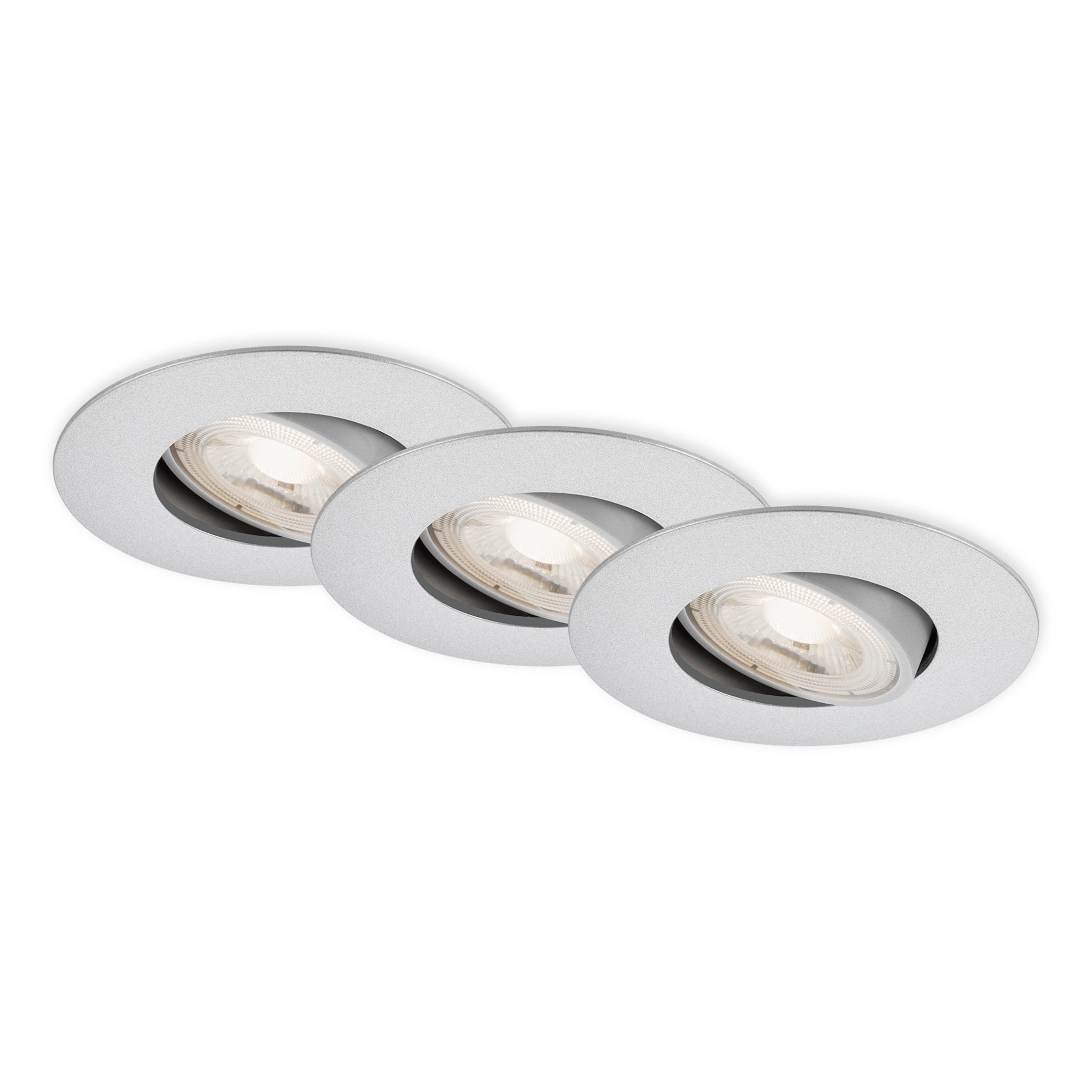 LED-Einbauspot 7602 3er IP65 3.000 K chrom matt