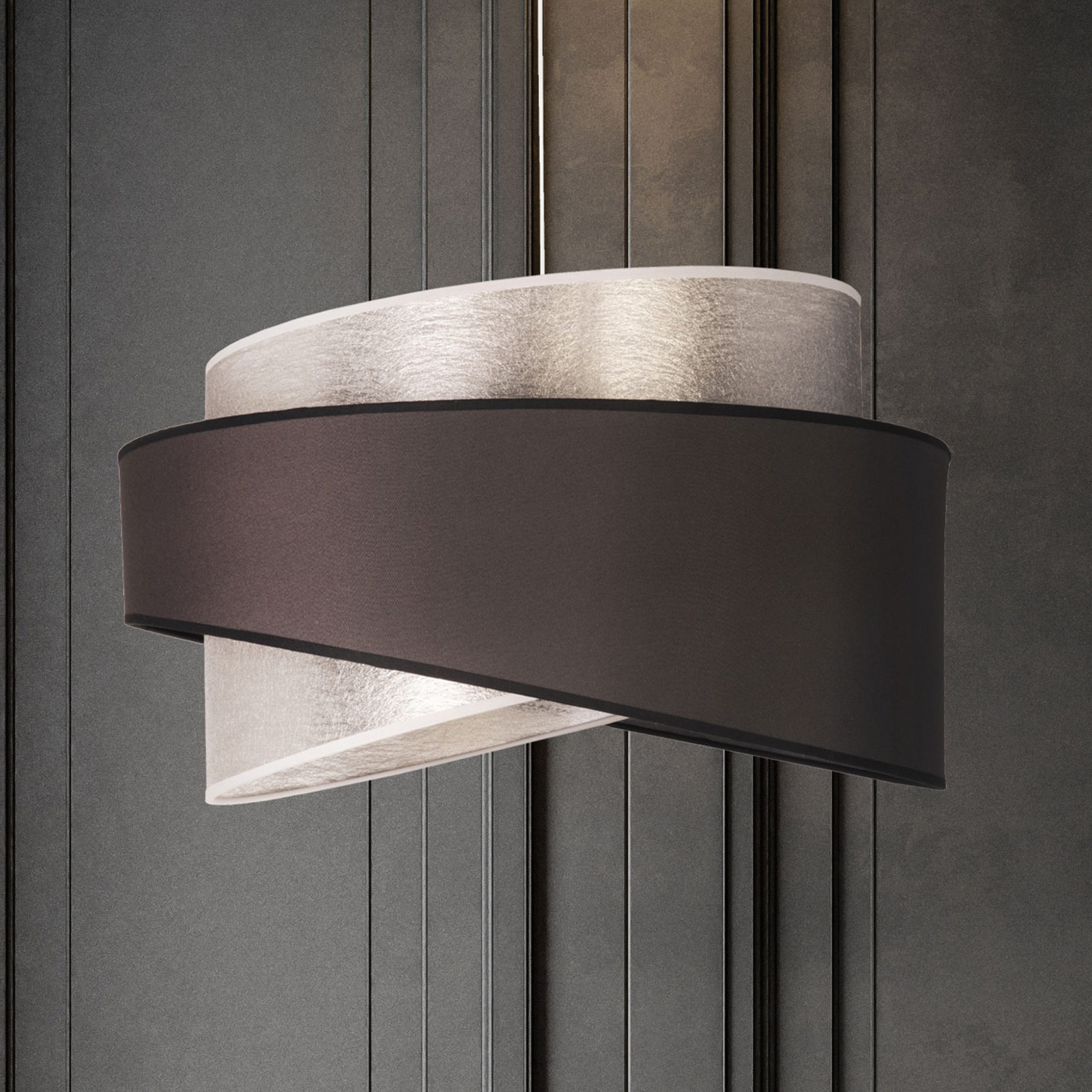 Lampa wisząca Brooklyn, grafitowy czarny/srebrny