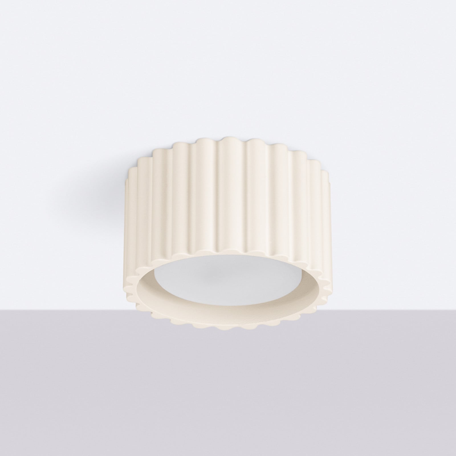 SOLLUX LIGHTING Plafonieră RIBLA bej Ø 10 cm metal GX53 - Camera de zi / sufragerie - Aluminiu