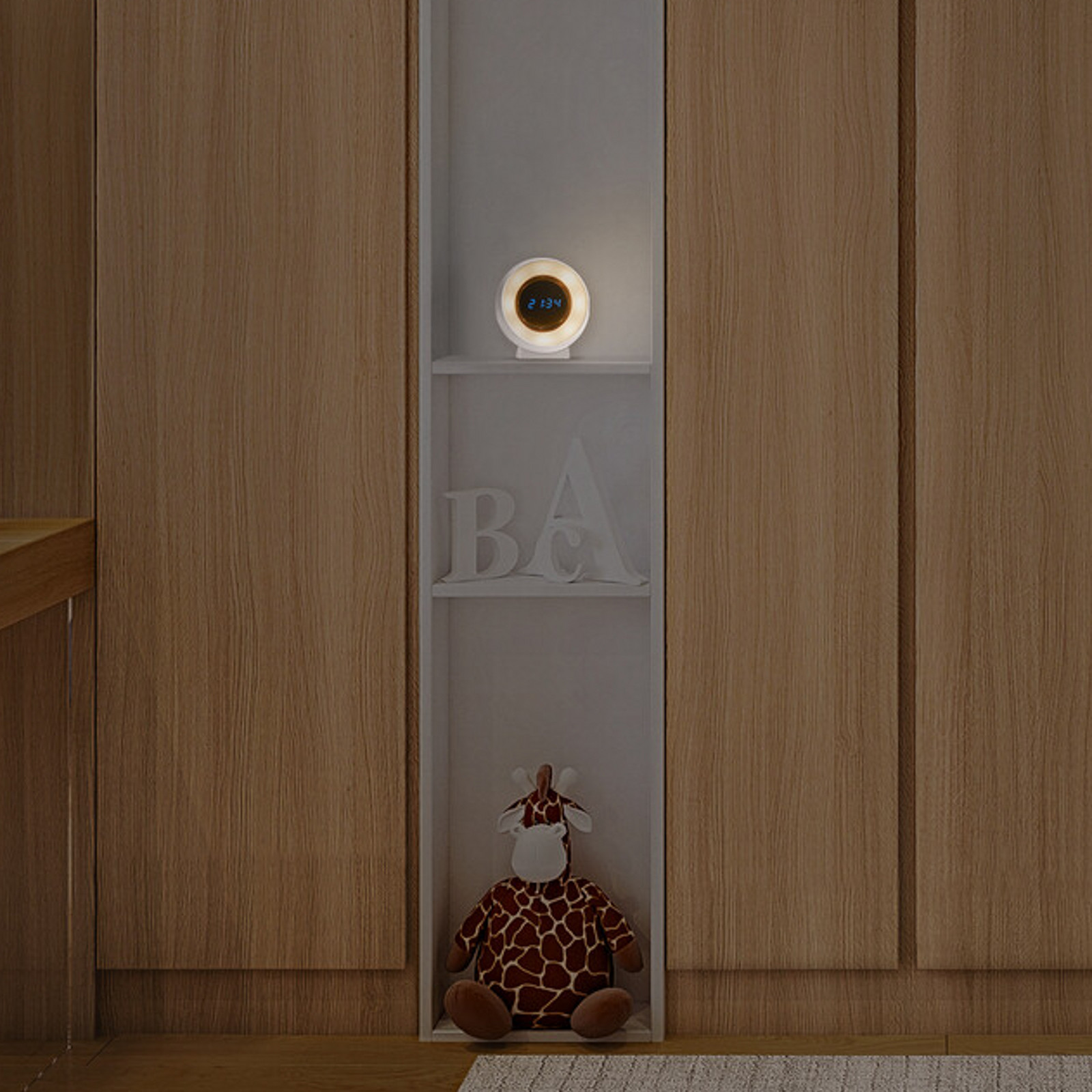 Lampa de veghe cu baterie LED OSRAM NIGHTLUX CLOCK albă ceas CCT - dormitor - Modern - Plastic