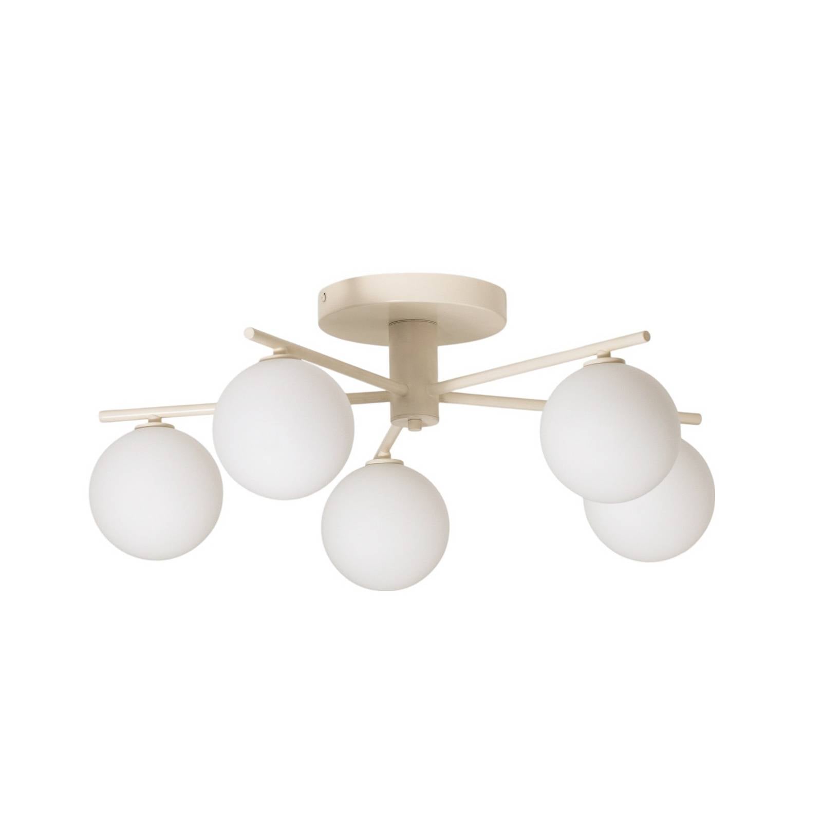 Deckenleuchte Prato, creme, Glas, 5-flammig
