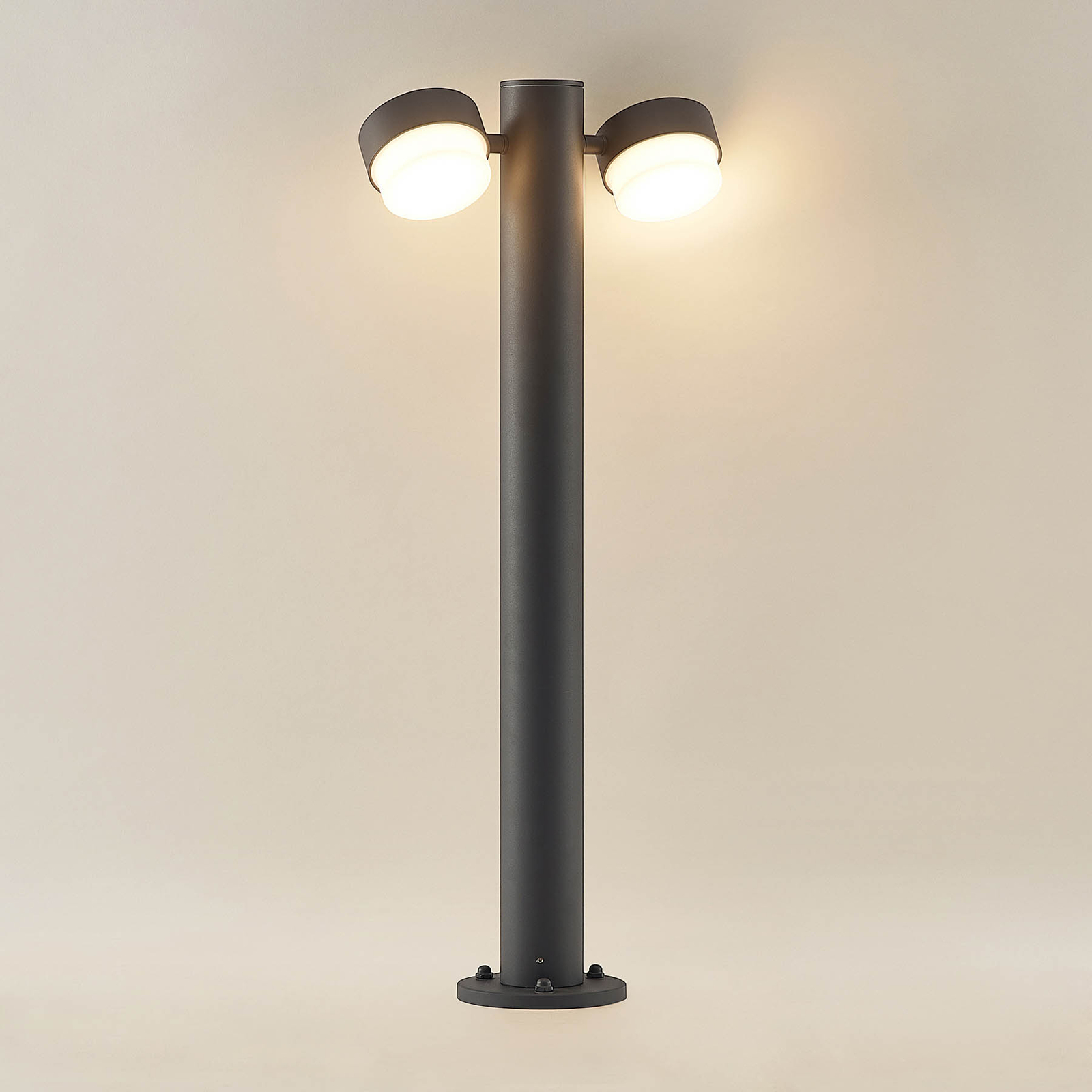 Lucande Marvella bollard light, two-bulb, 75 cm