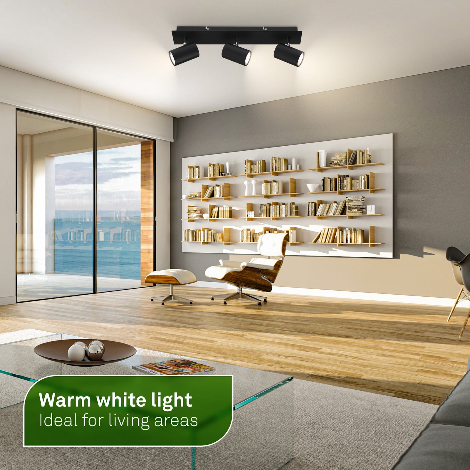 Lámpara de techo Isil A, negra, 3 luces, metal, orientable