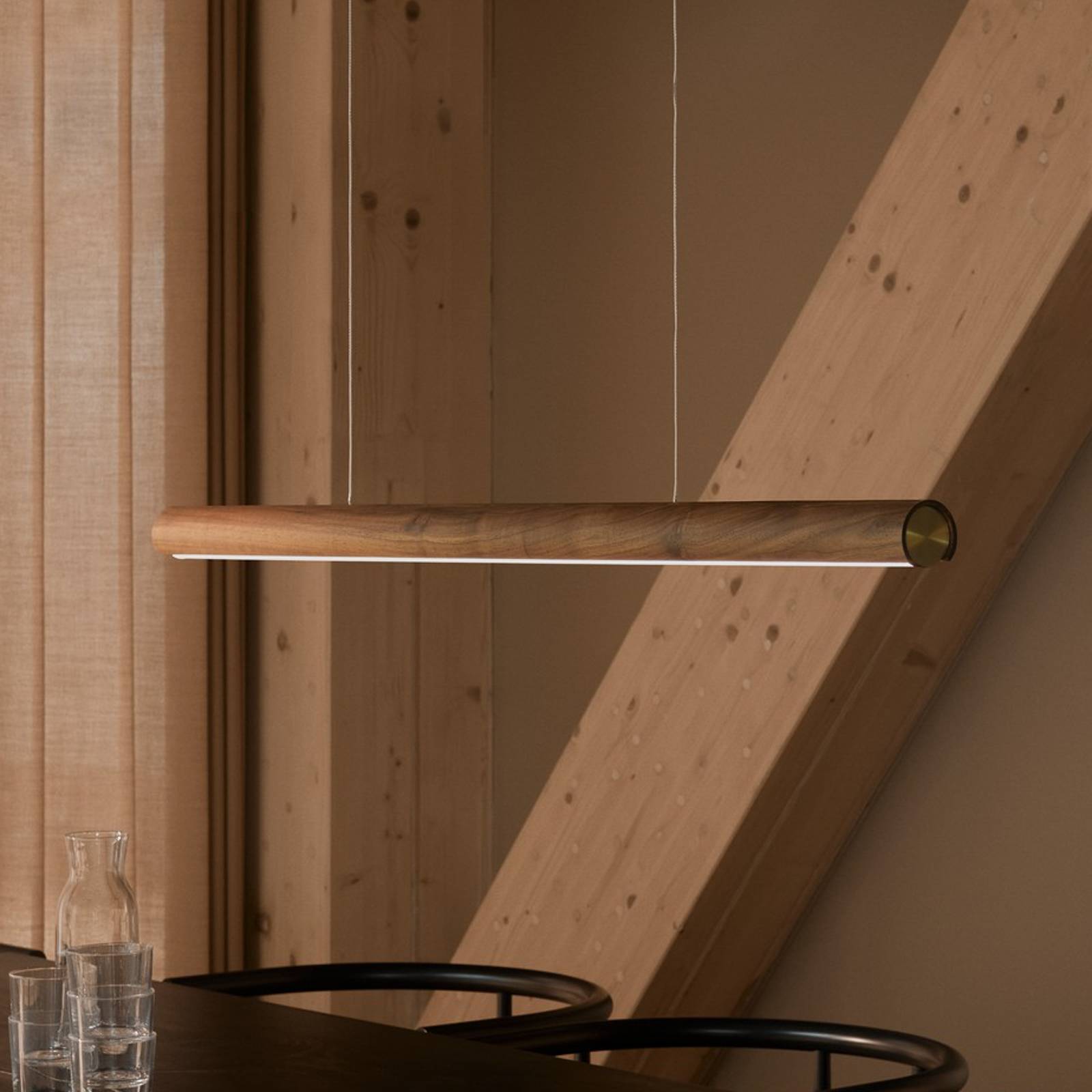 DFTP by Nordlux Akeno Hanglamp voor woonkamer / eettafel - modern - hout donker - pendellamp - dimbaar